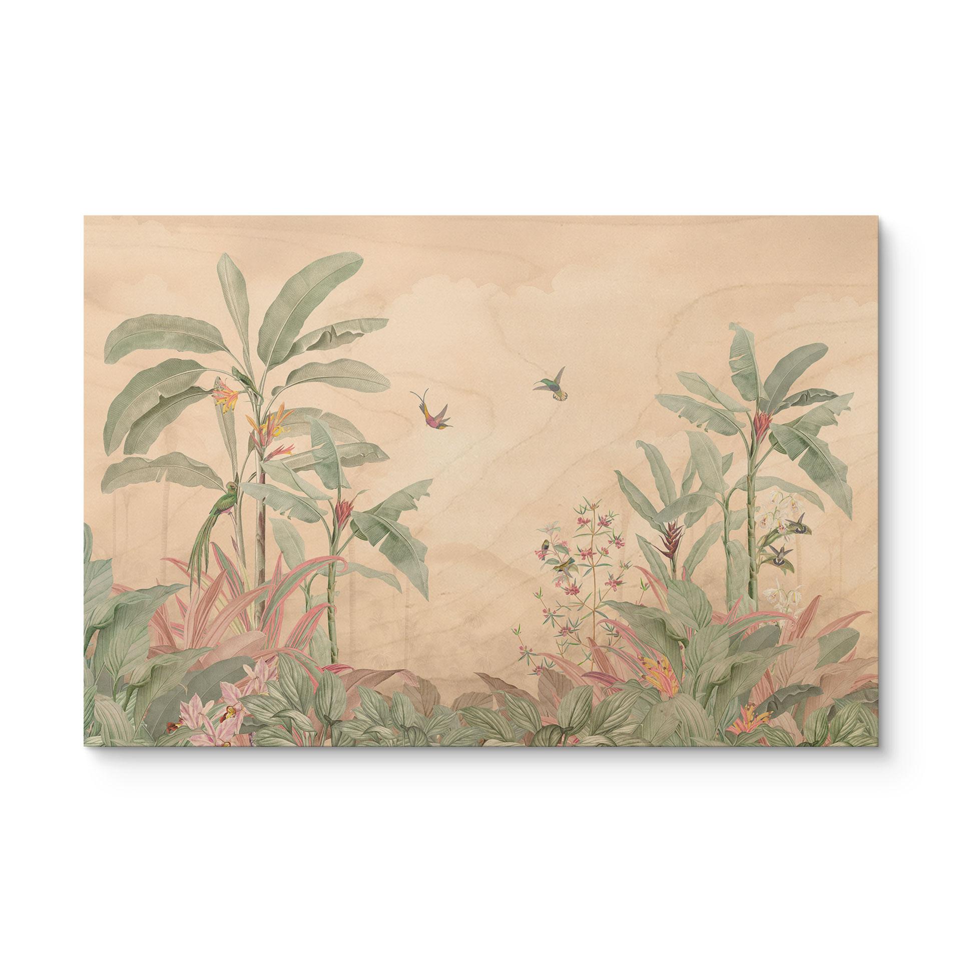 Billede af træ Tropisk idyl med kolibri abrikos - Bloomery Decor