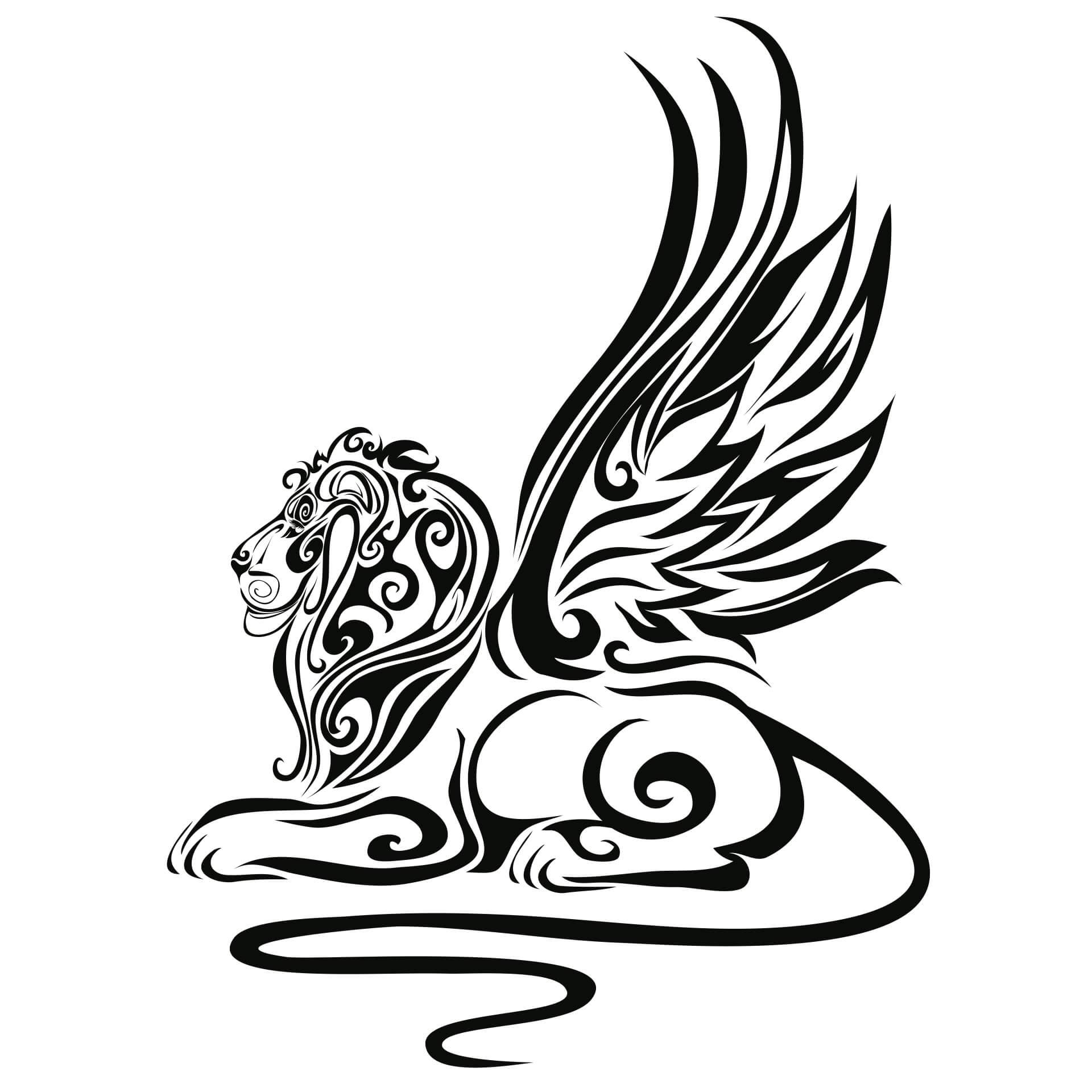 Wandtattoo Löwen-Tribal