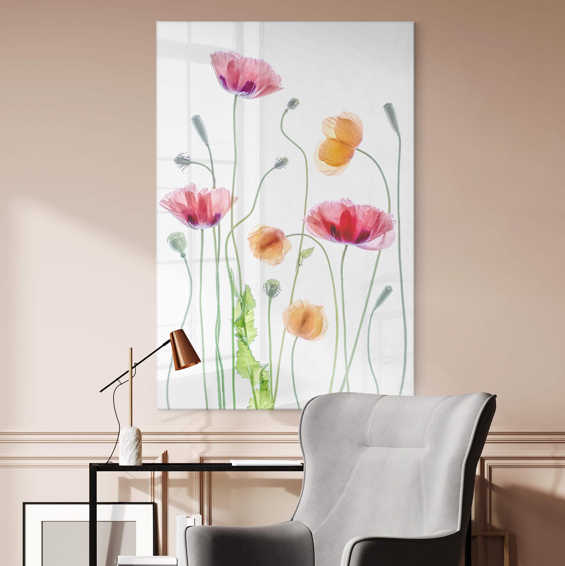 Akrylbillede Disher - Colourful Poppies