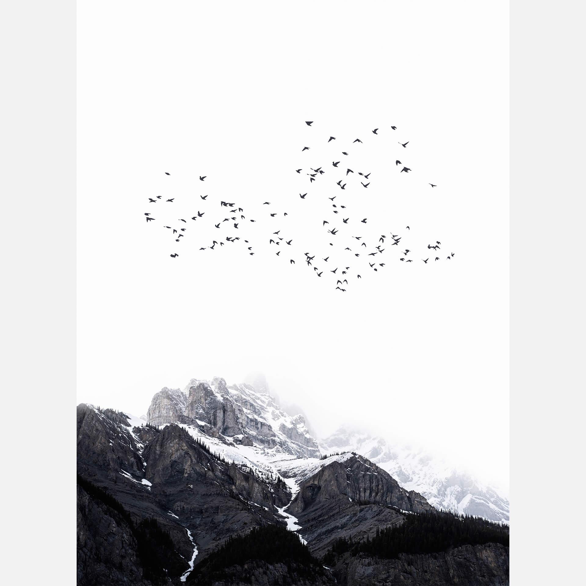 Fotobehang Kubistika - High in the Mountains