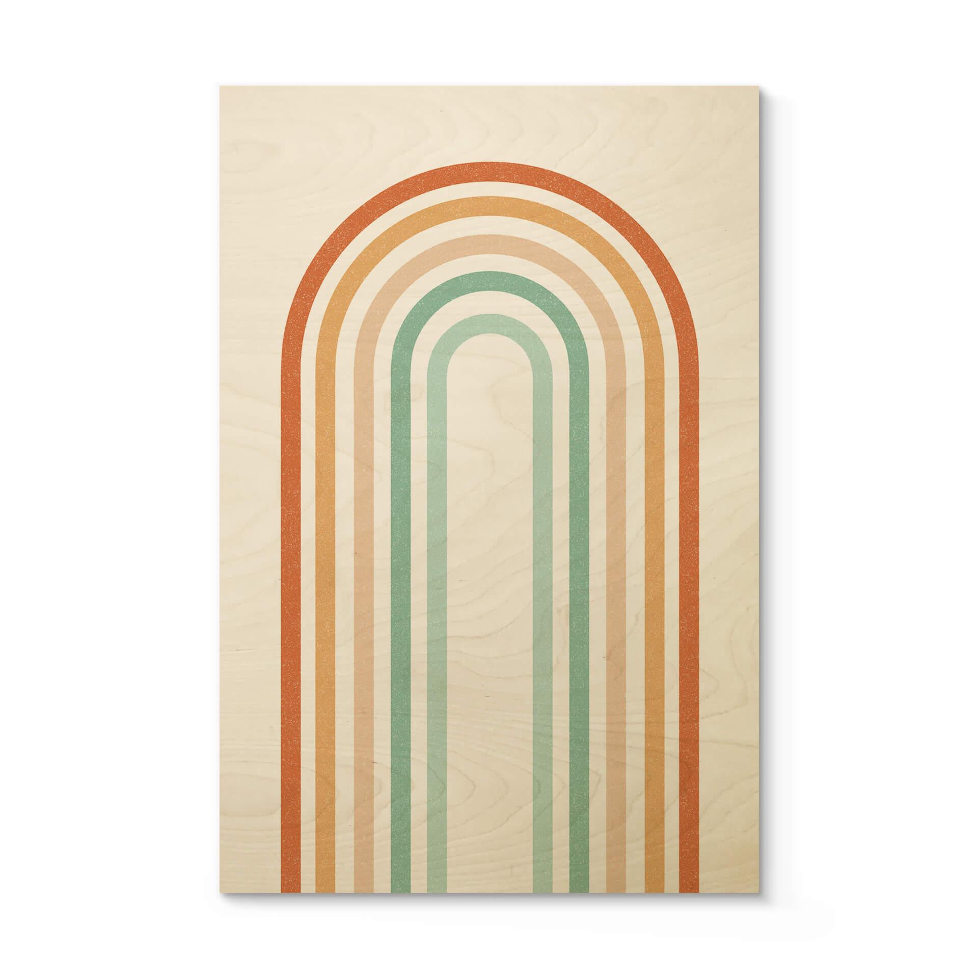 Træplakat Boho Rainbow