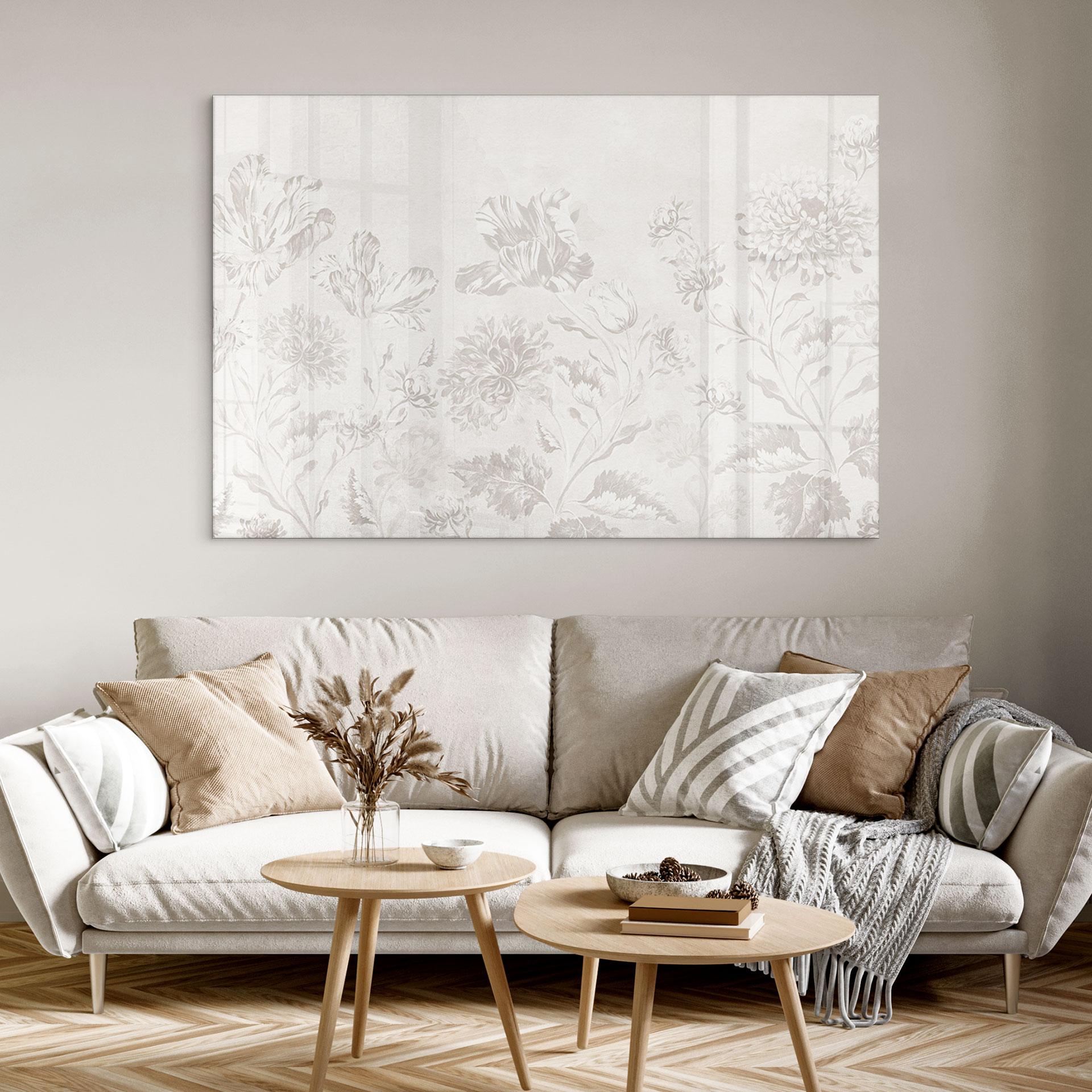 Akrylbillede Wildflowers i kridtlook Greige - Bloomery Decor