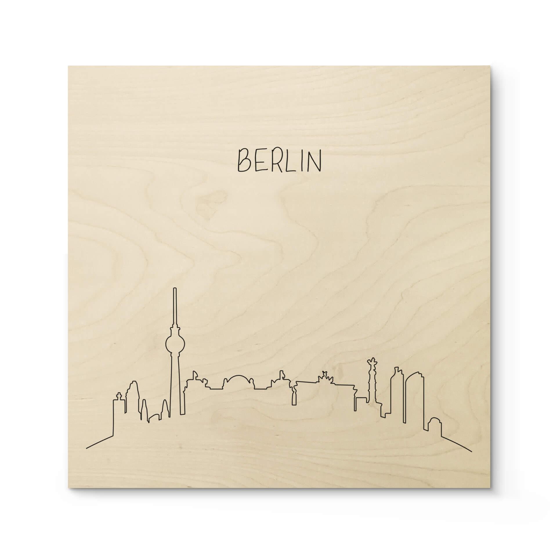 Billede af træ Skyline Berlin Outline