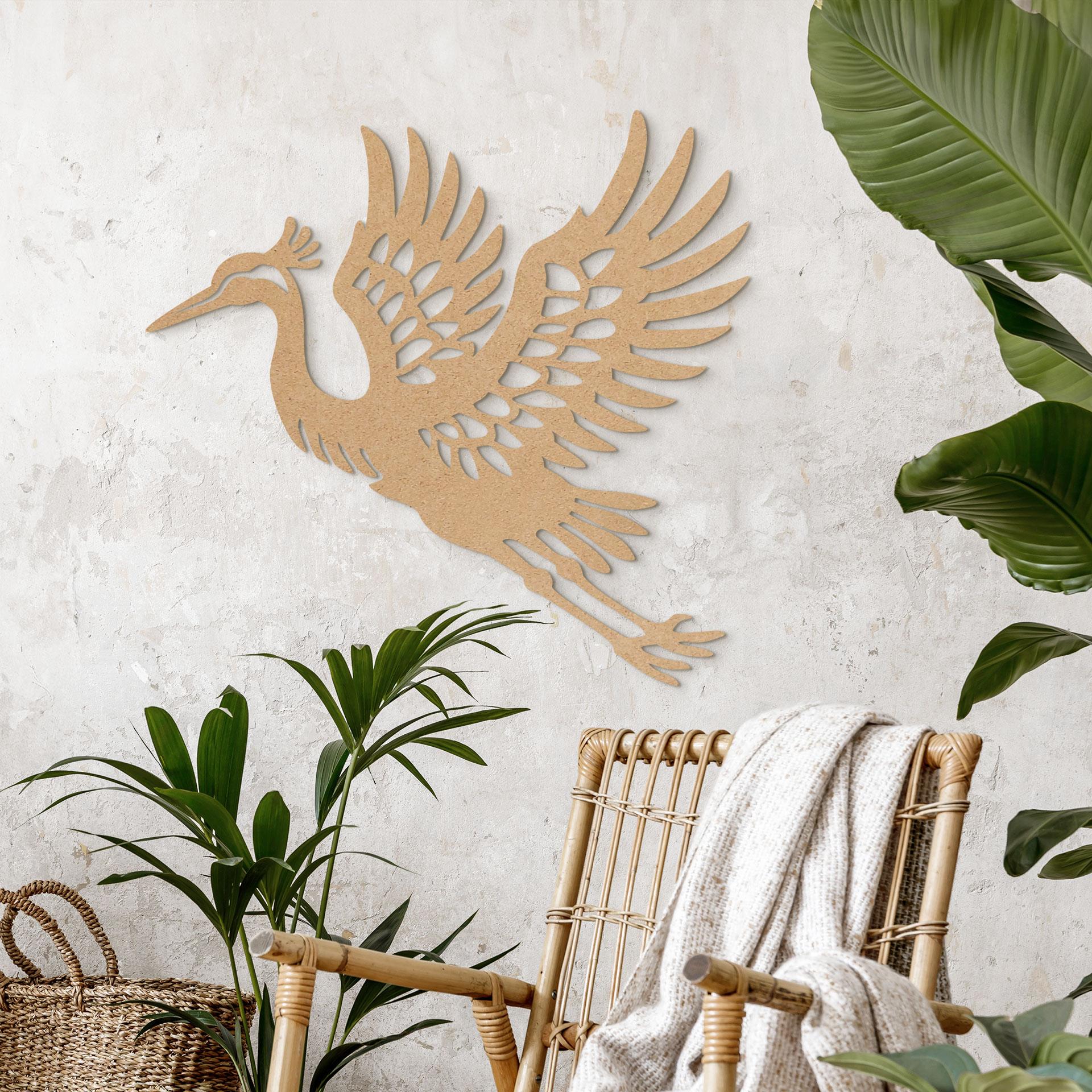 MDF-dekoration Trane - elegant fugl