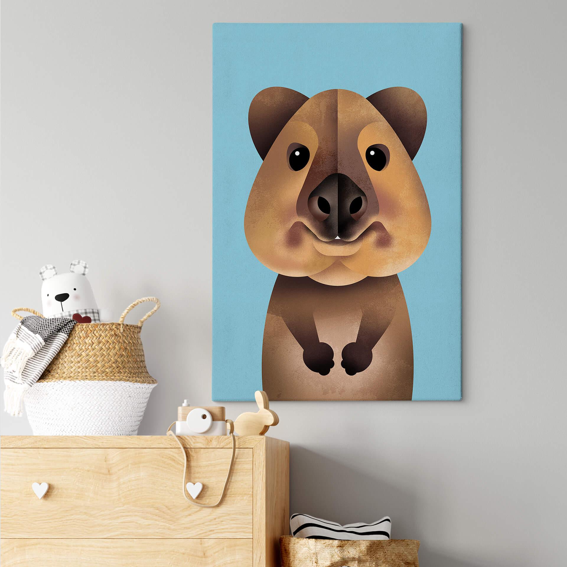 Leinwandbild Quokka - Tiermotiv für Kinder - Braun