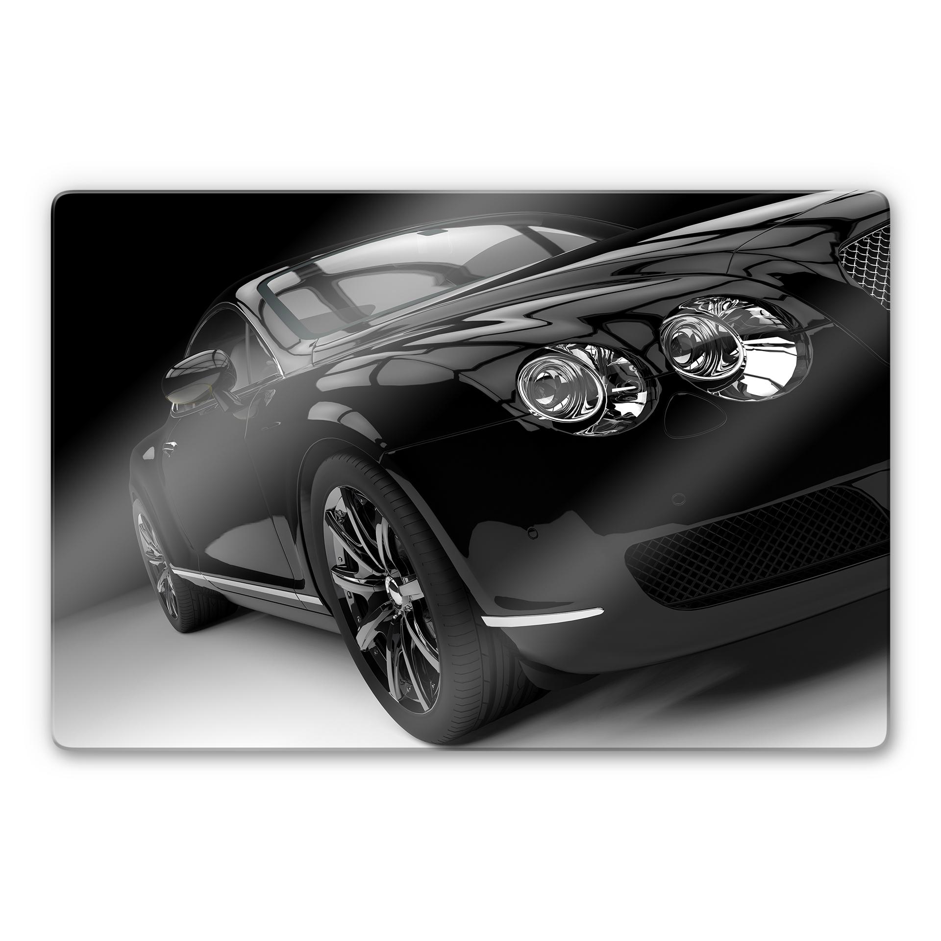 Tableau en verre - Metallic Car Black 02