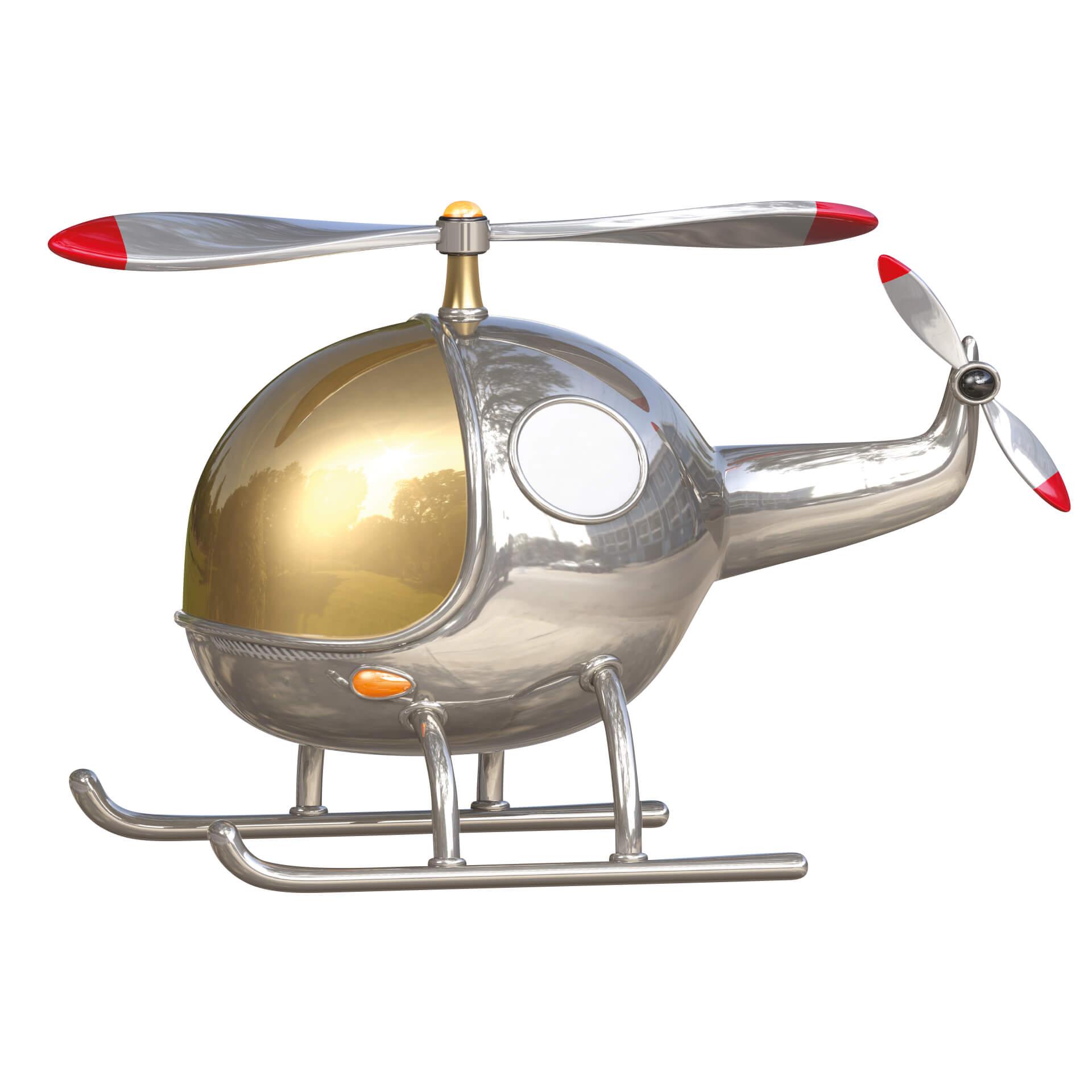 Wandtattoo Michel Agullo - Helikopter (silber)