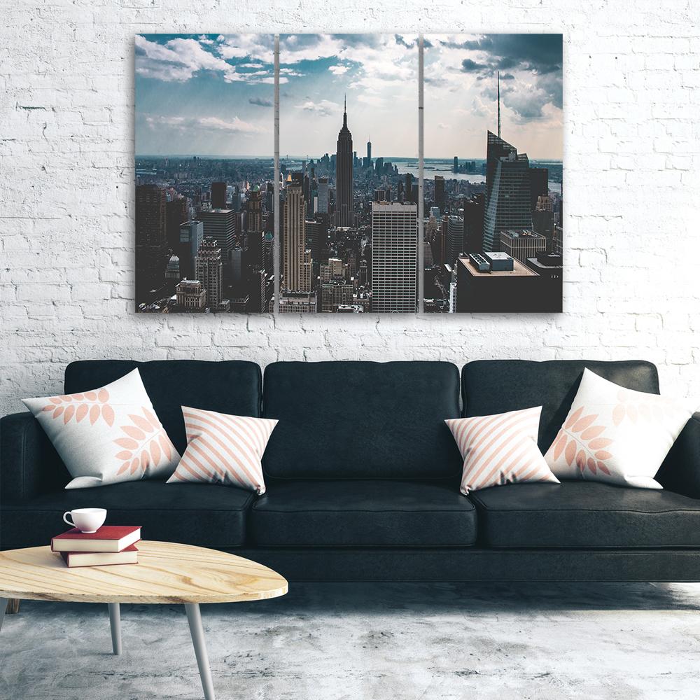 3 stykke lærredstryk, New York City Panorama