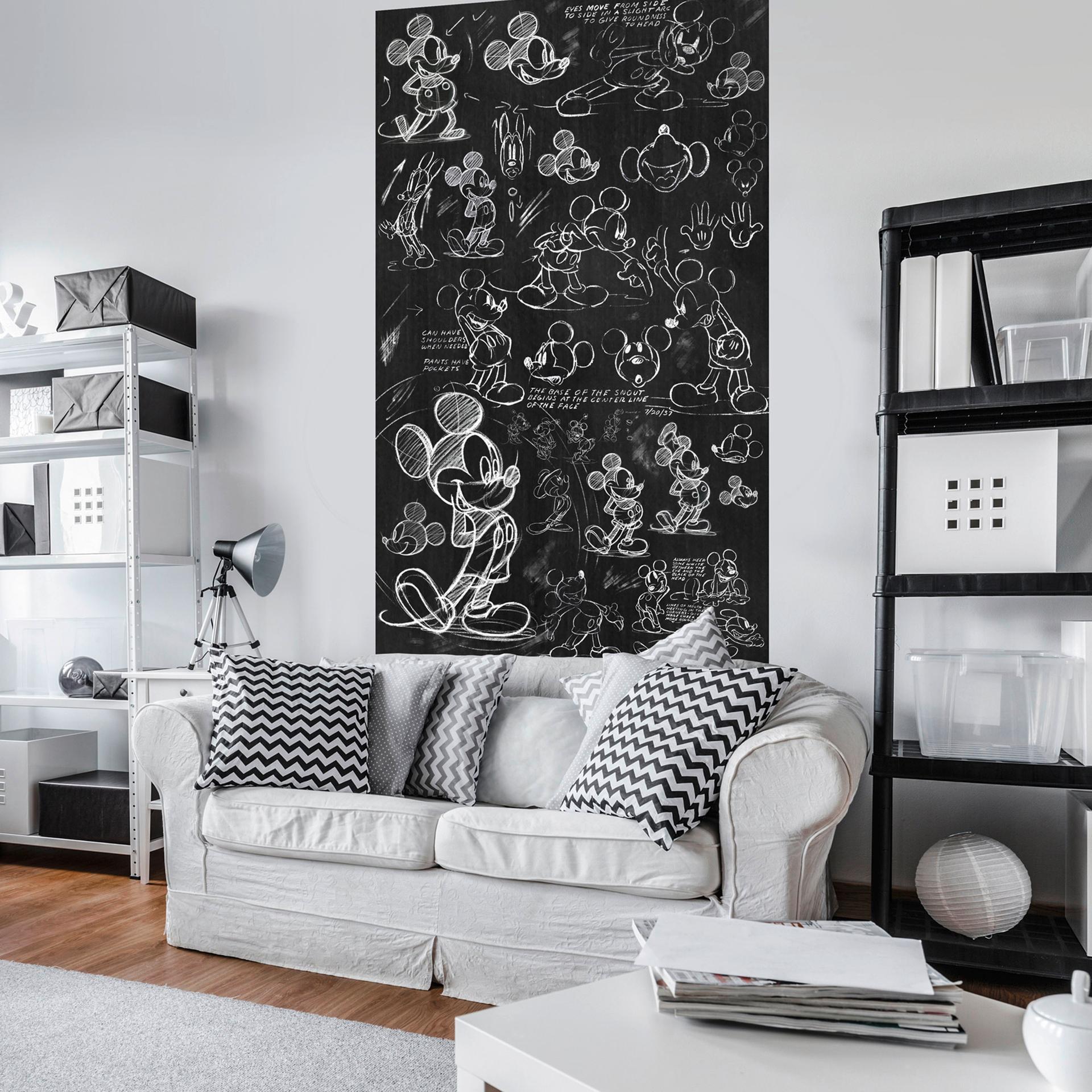 Vliesbehang - Mickey Krijtbord - 120 x 200 cm
