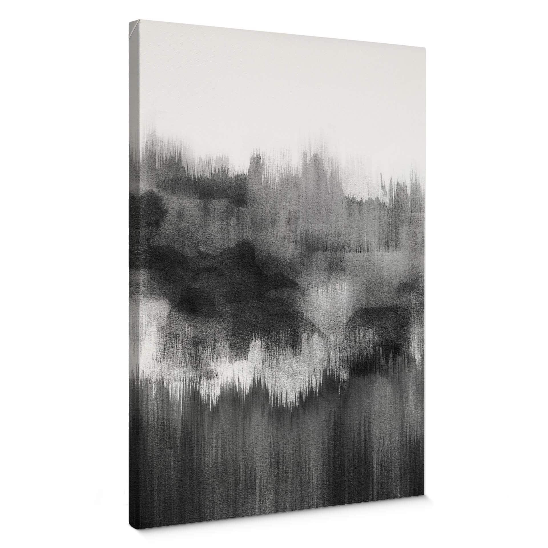 Canvastavla Nouveauprints - Akvarell Penseldrag (svart)