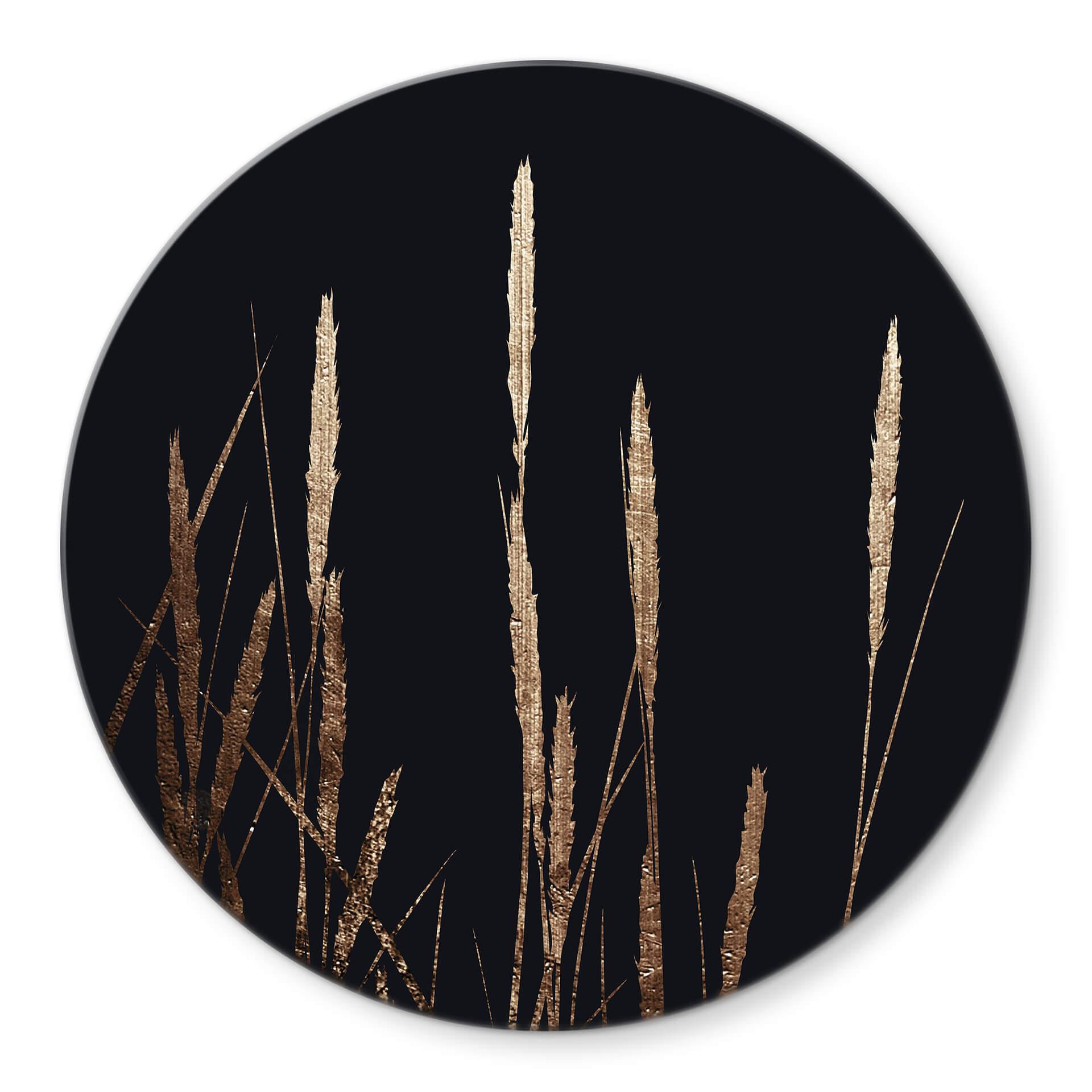 Tableau sur verre Kubistika - champs d'or