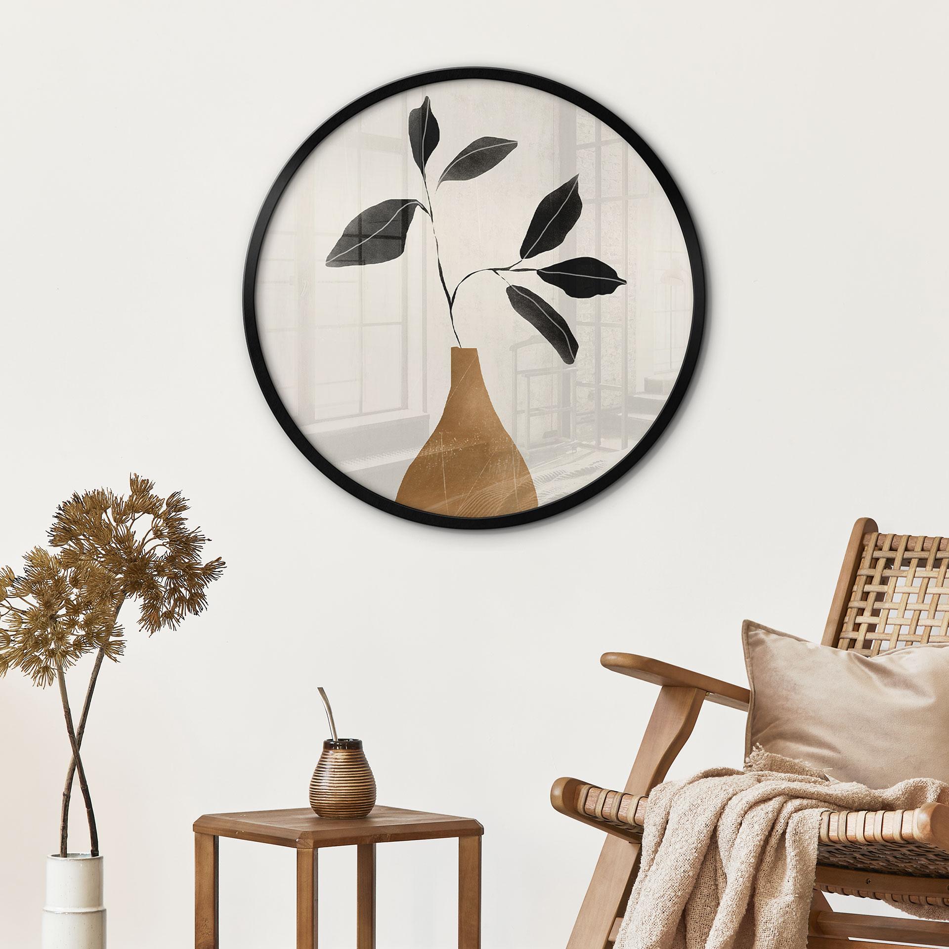 Plakat-gren i gylden vase - ThingDesign - Round