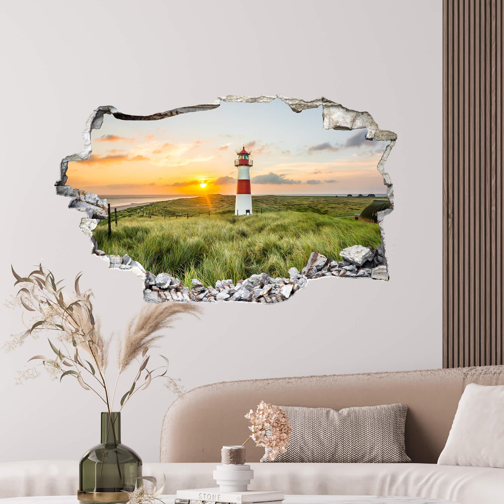 3D Wallsticker - Fyrtårn på Sild