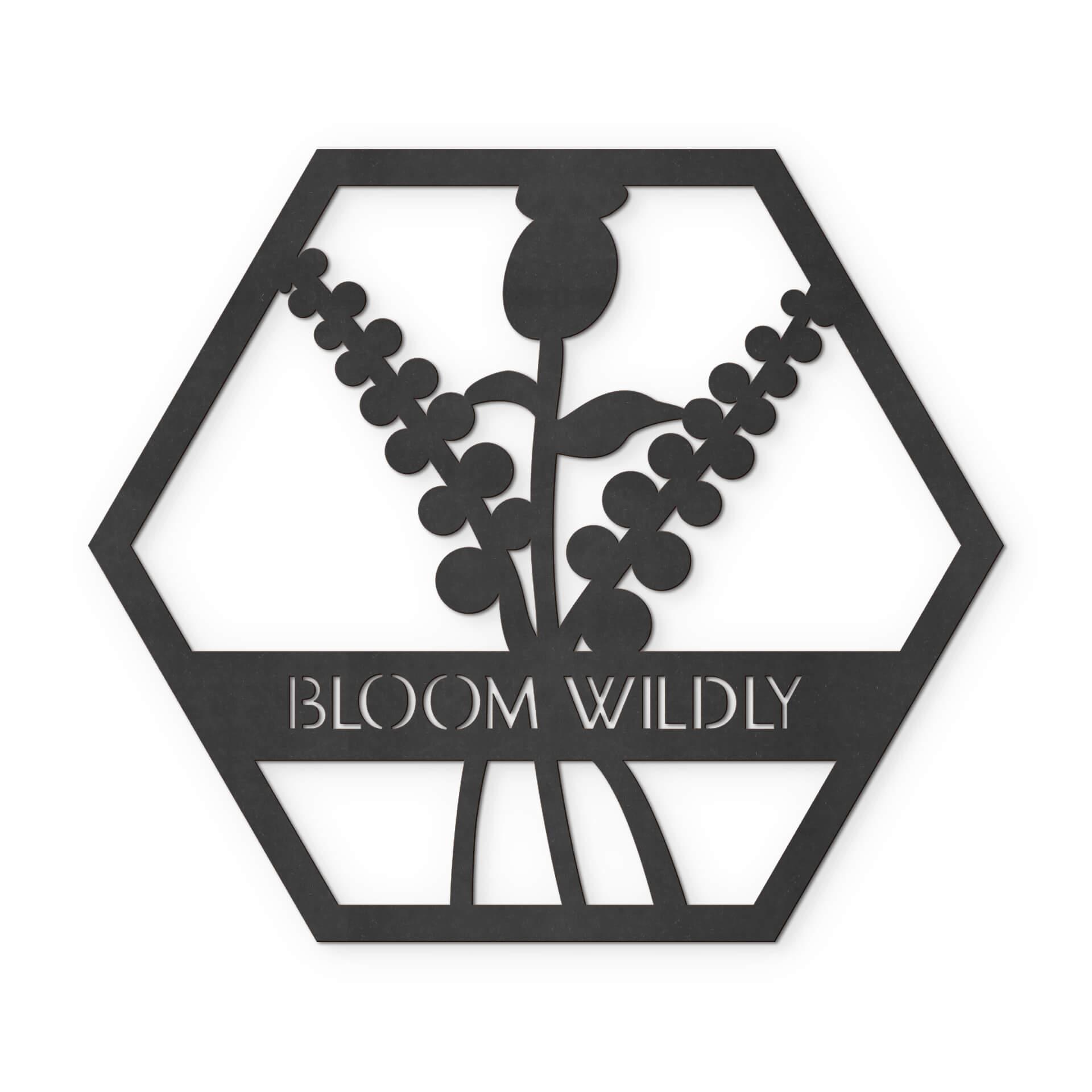MDF - Decoración en madera - Flores en hexágono - Bloom Wildly