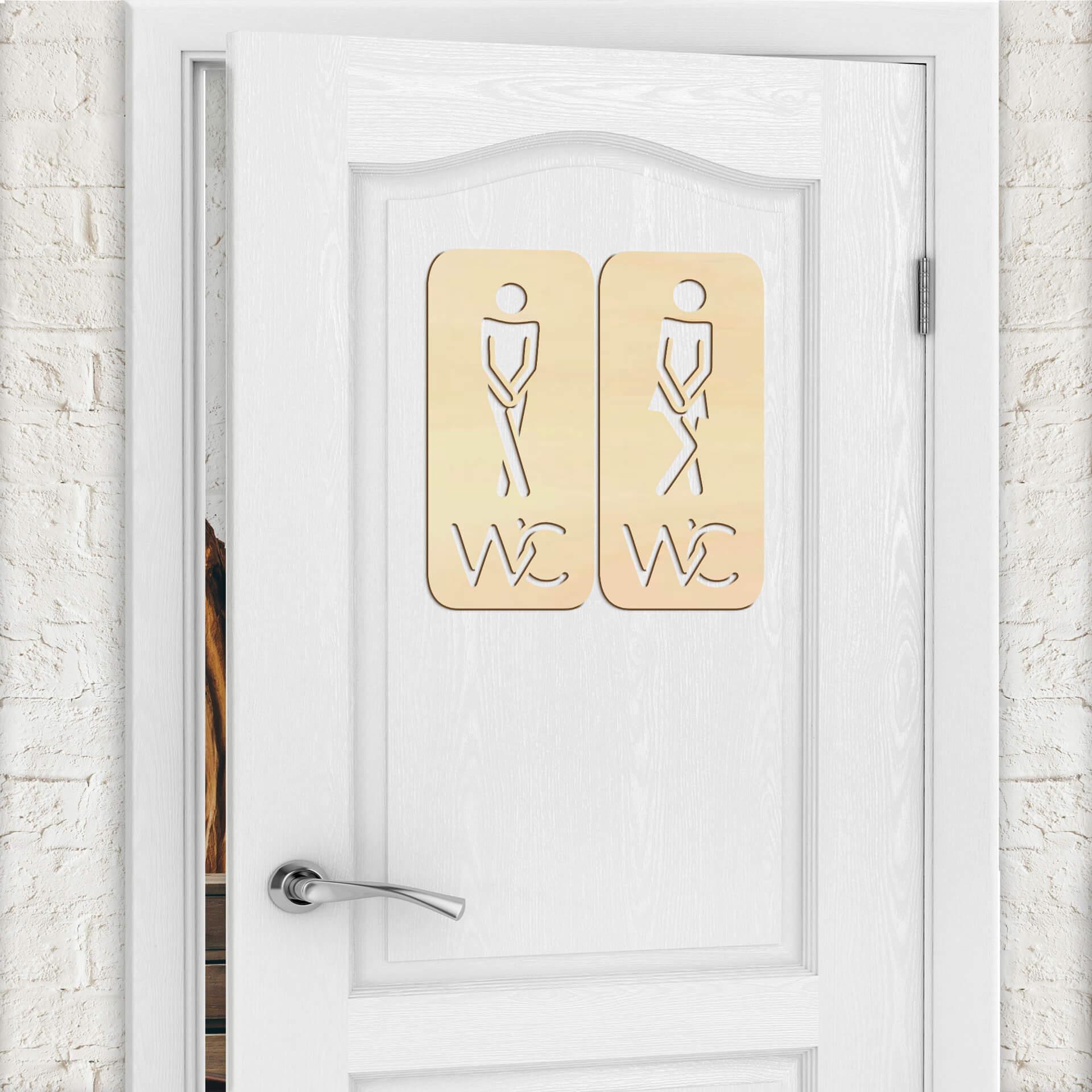 Décoration en bois - Signalisation toilettes 02 - Placage de peuplier