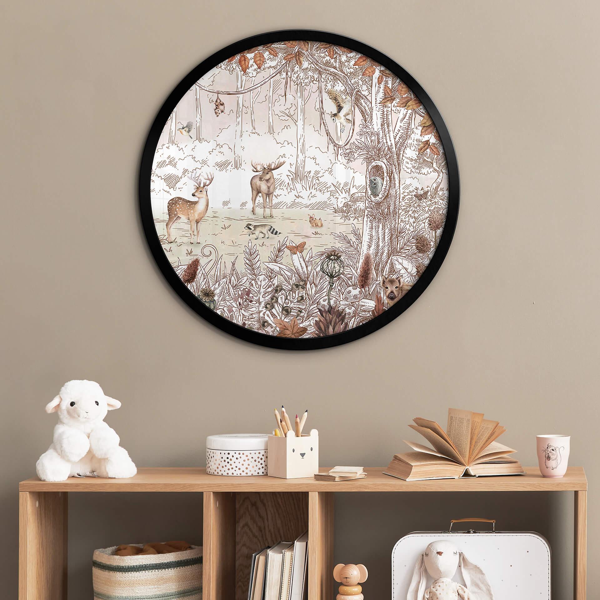 Poster Kikki Belle - Waldfreunde Herbst - Rund