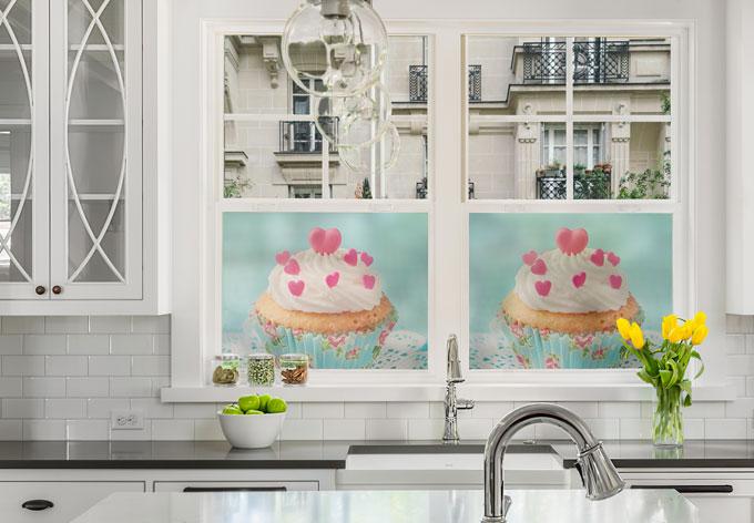 Película de privacidad Hearts on Cupcake - cuadrado