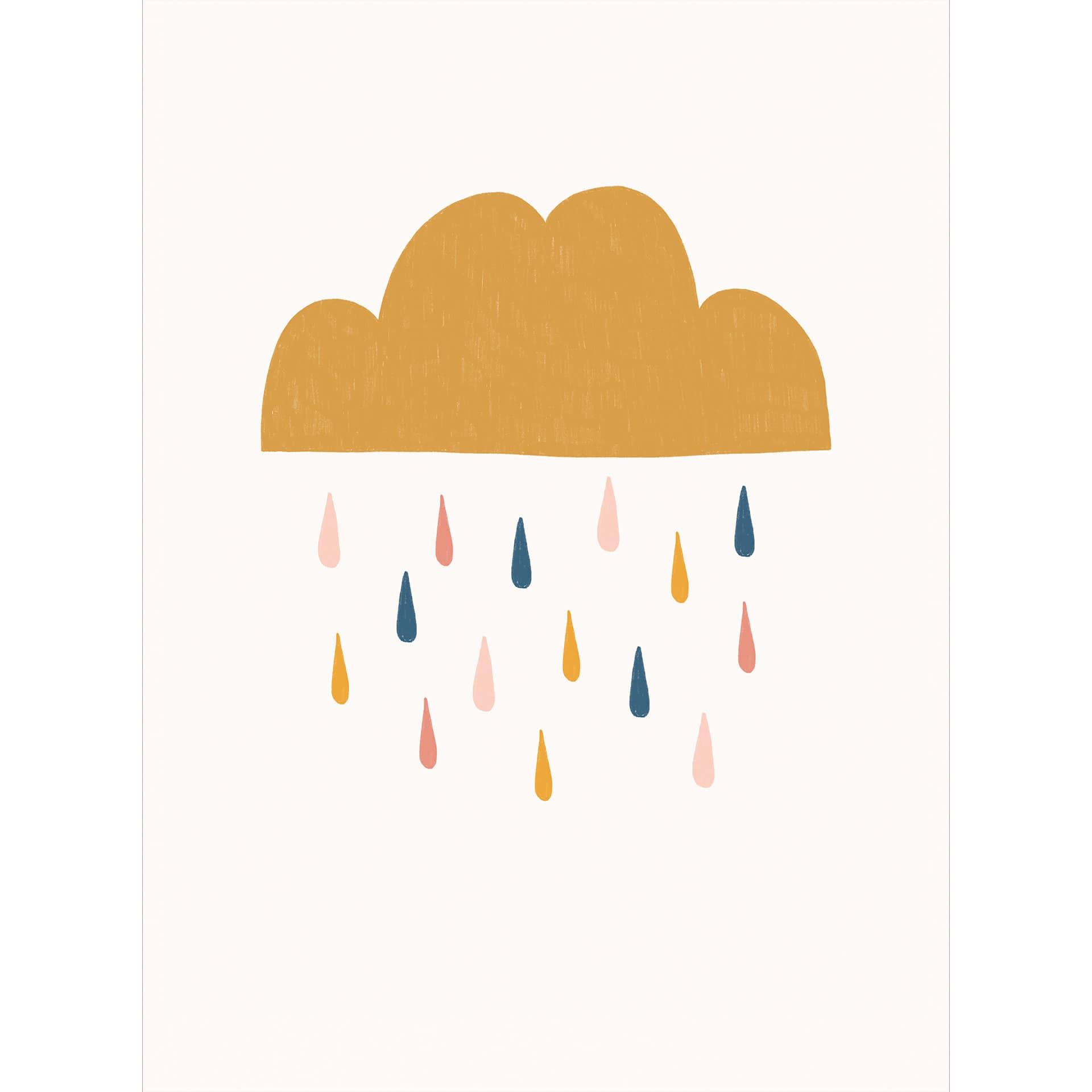 Fotobehang Vrolijke regen in pastelkleuren - Menina Lisboa