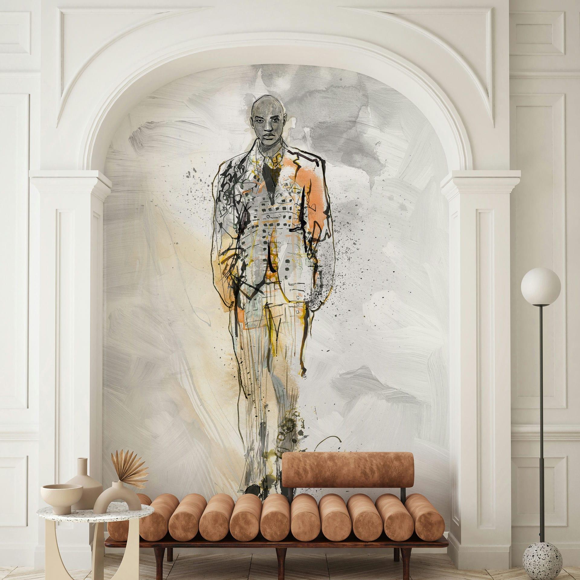 Fototapet mand, art crush designer i farverige 2,70 x 1,98m