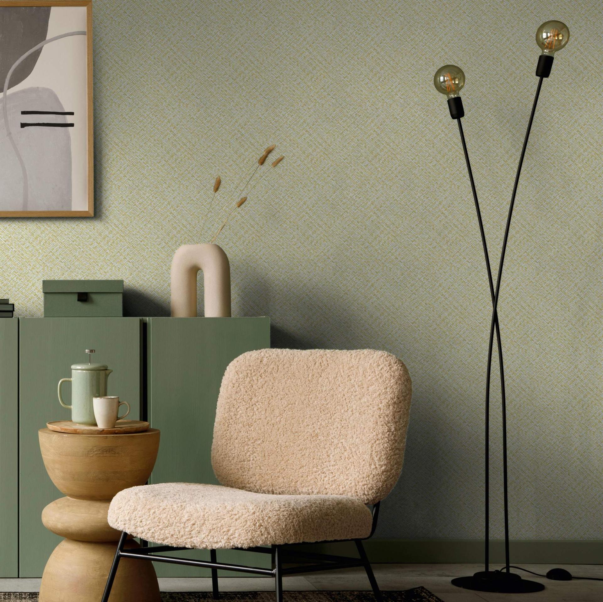 grafisk tapet, non-woven tapet Flora beige