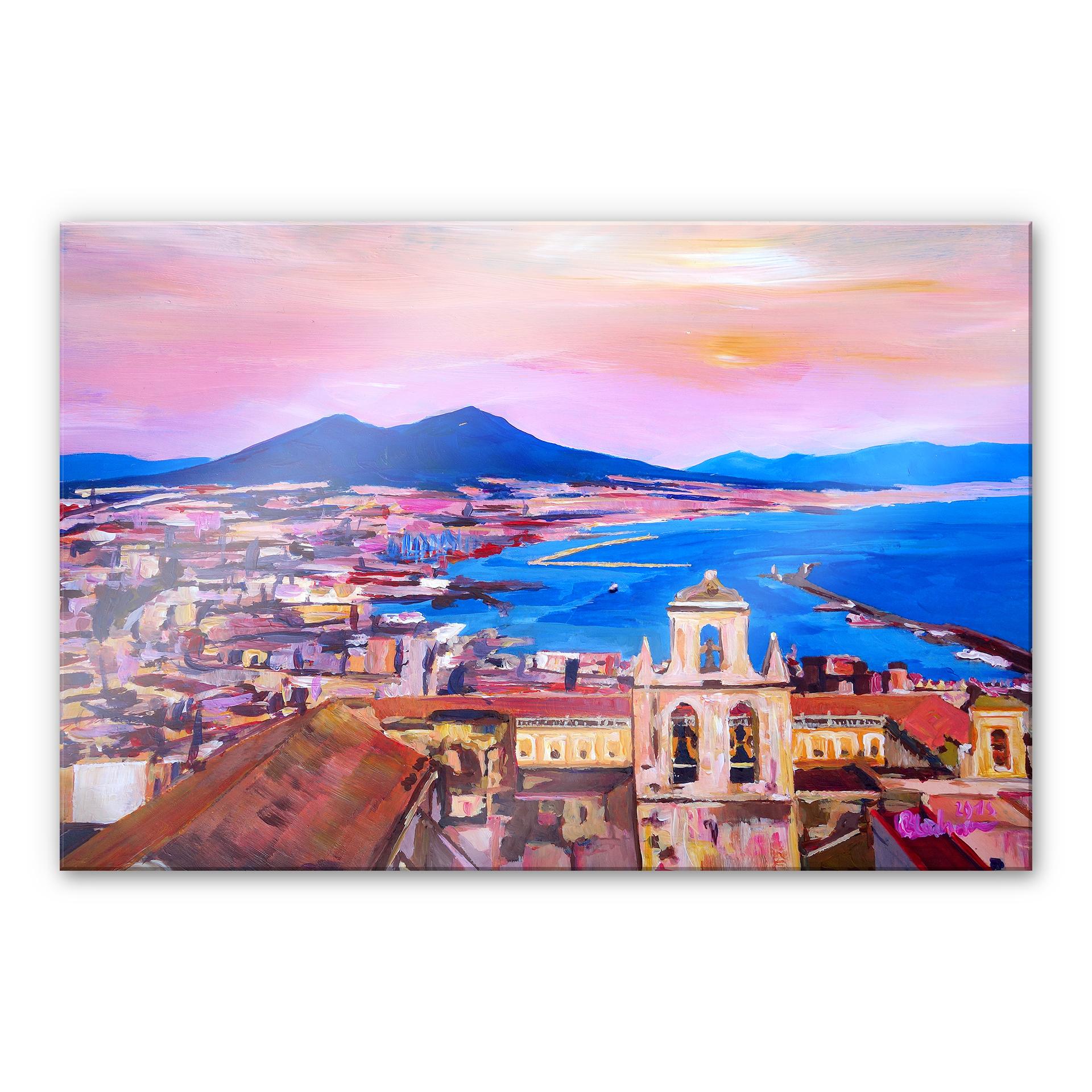 Tableau en verre acrylique - Bleichner - Naples with Mount Vesuvio