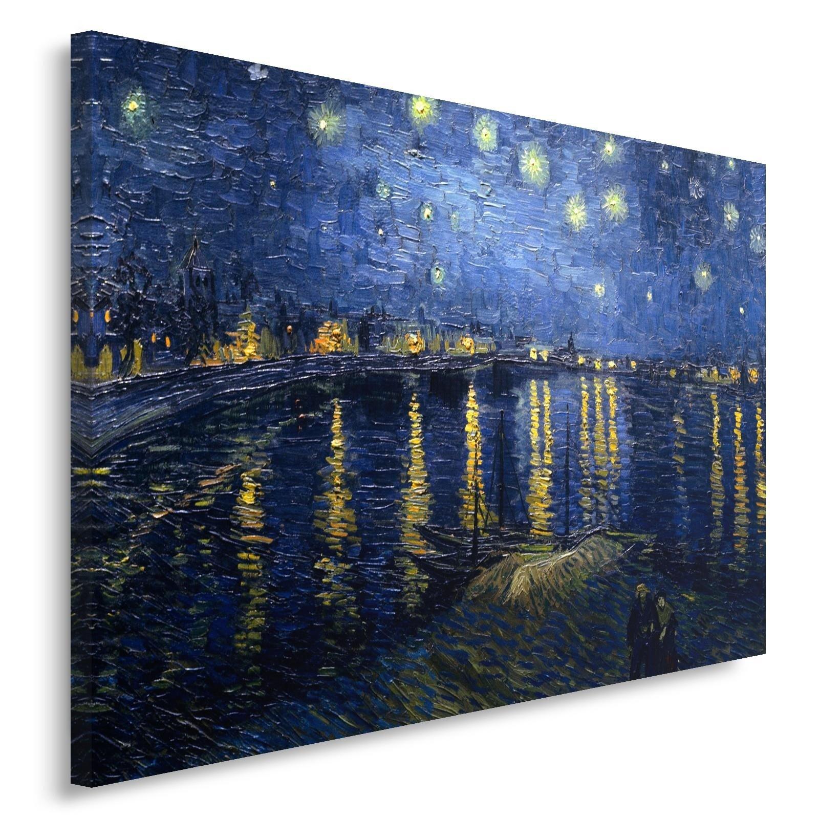 Canvasbillede, Vincent van Gogh - Stjernenat over Rhone
