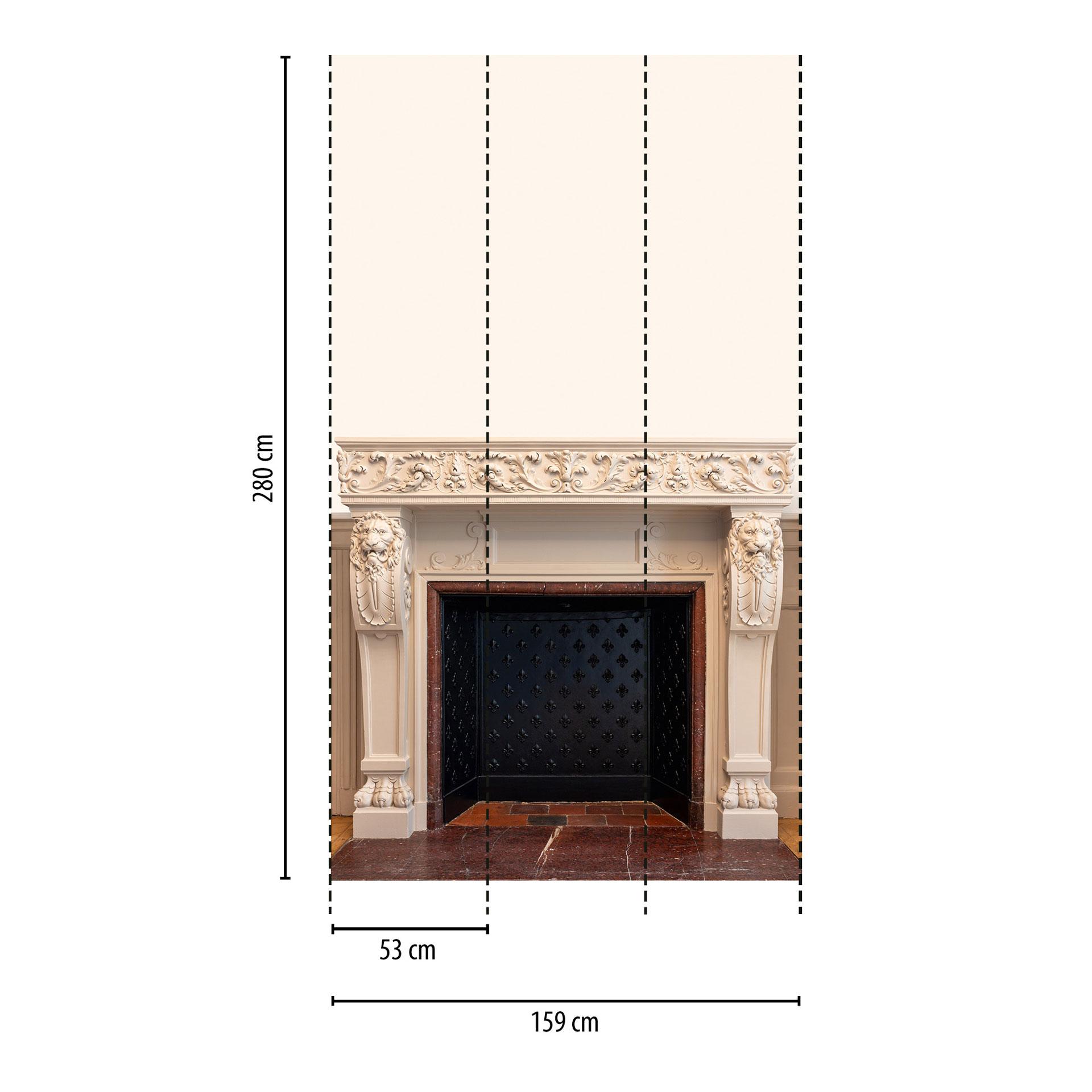 Fotobehang open haard antiek beige - behang met 3D look - Vliesbehang realistisch