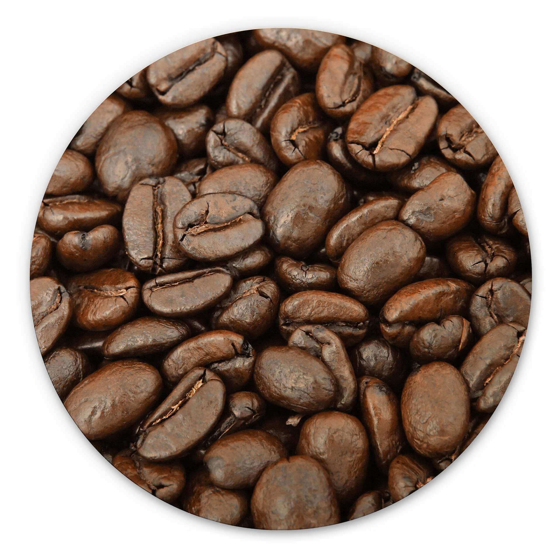 Billede af træ med smag af kaffebønner - rund