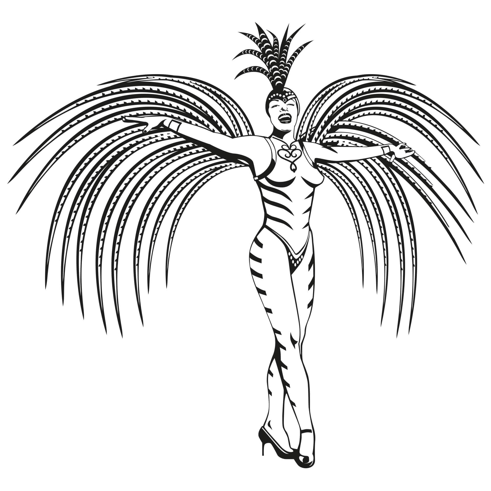 Wandtattoo Revue Girl - 128x120 cm