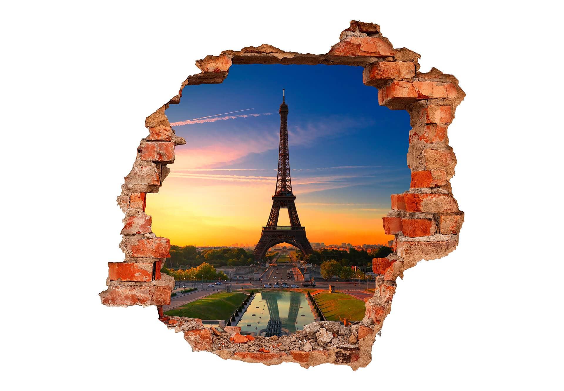Adesivo 3D – La Torre Eiffel al tramonto