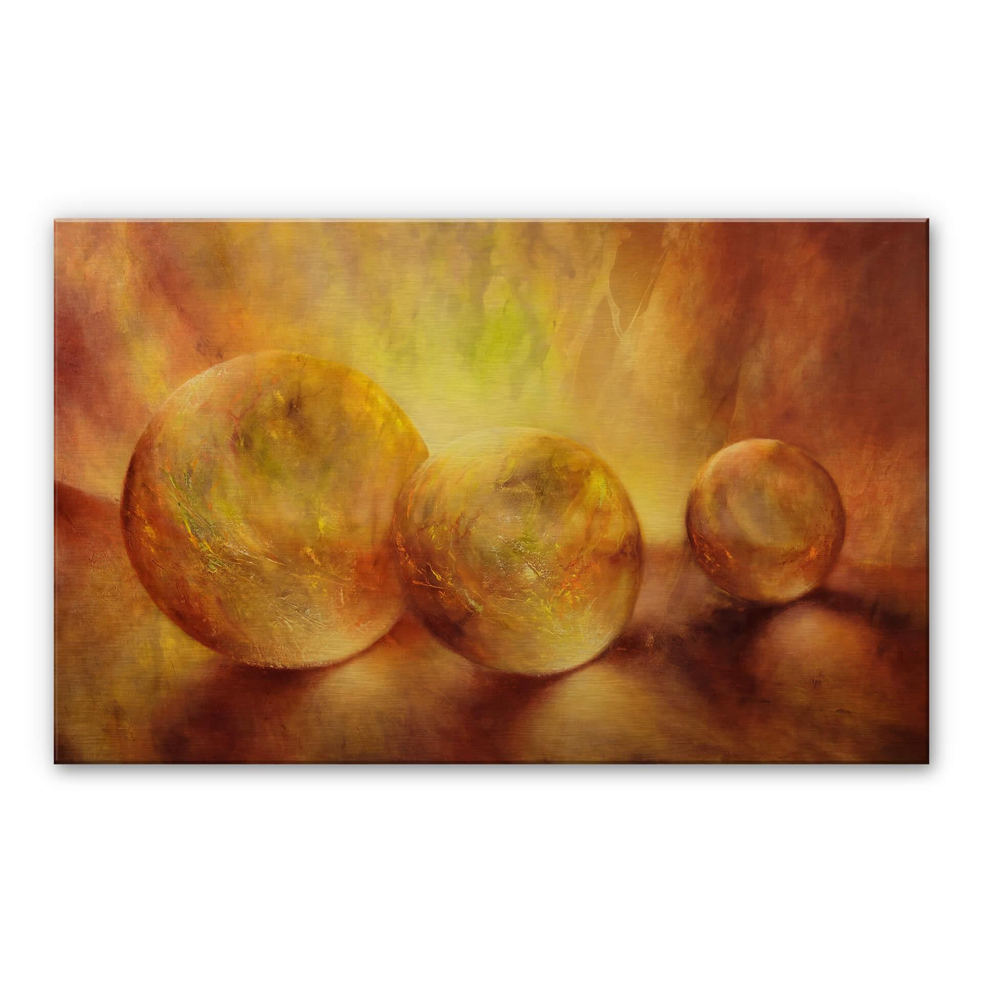 Alu-Dibond mit Goldeffekt Schmucker - Goldene Murmeln