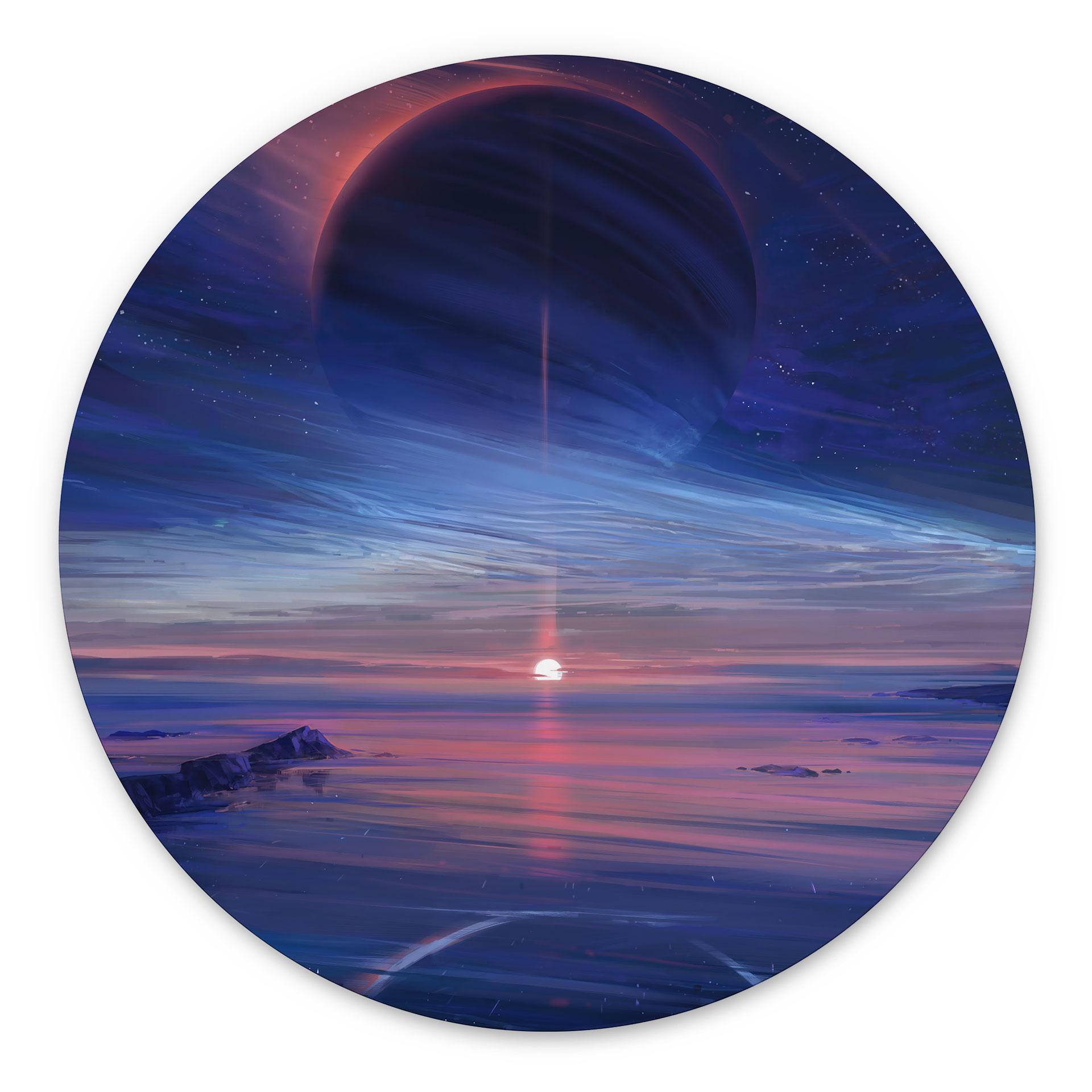 Vægcirkel Galaxy - Aenami – print på aluminium (Alu-Dibond)