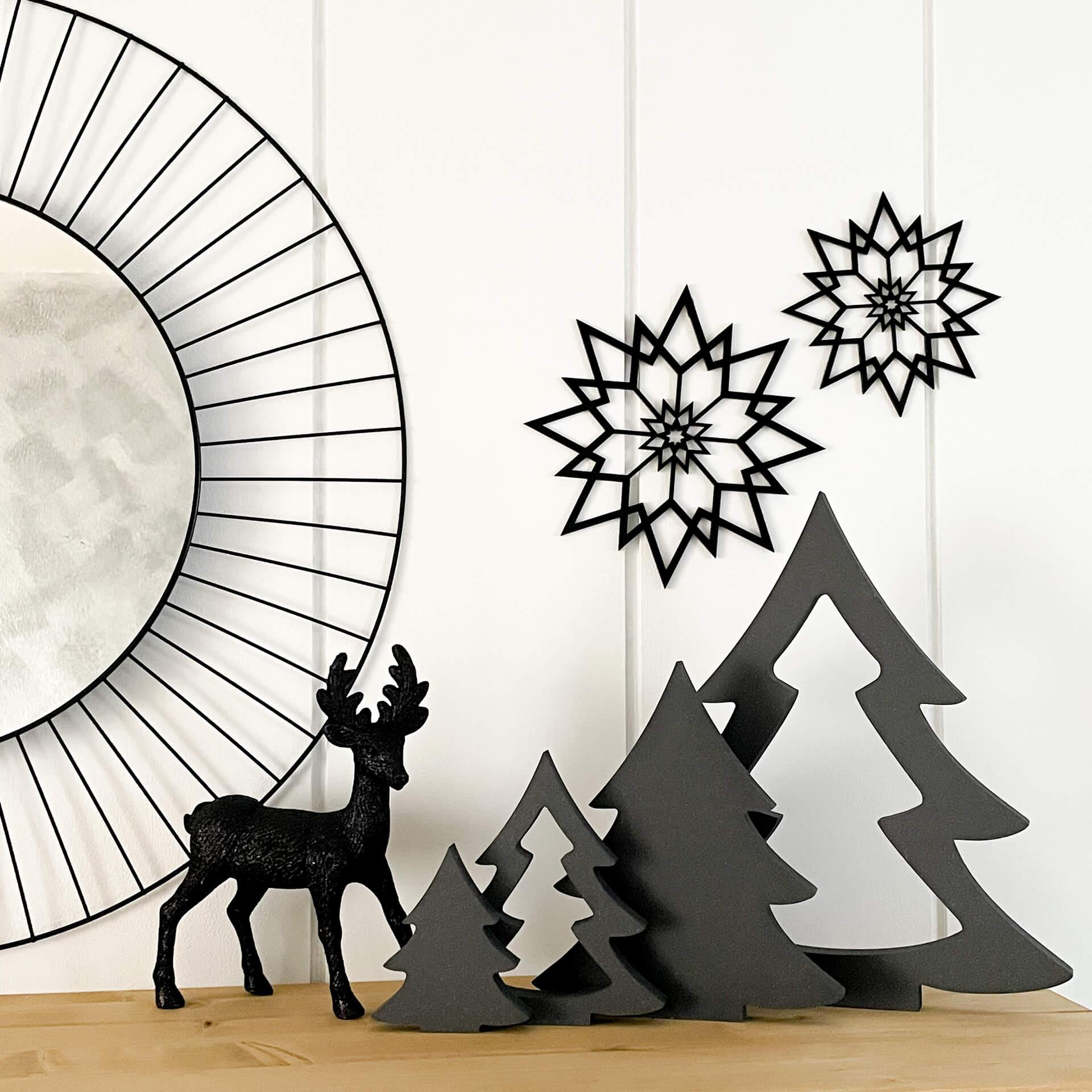 Lettres décoratives en bois MDF – Set de Sapins (4 pièces)