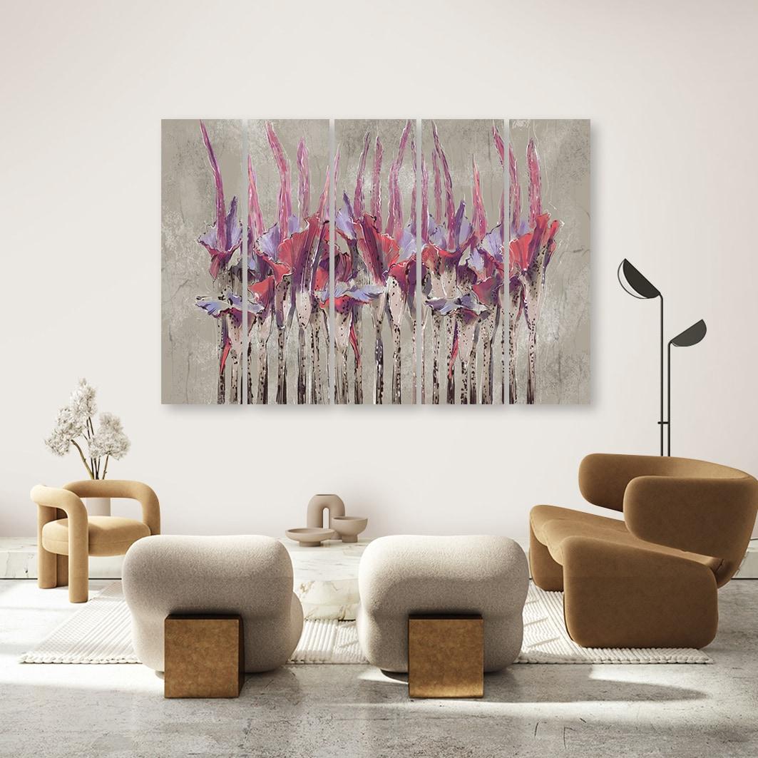 Lærred print 5 dele, planter blomster Simnitło