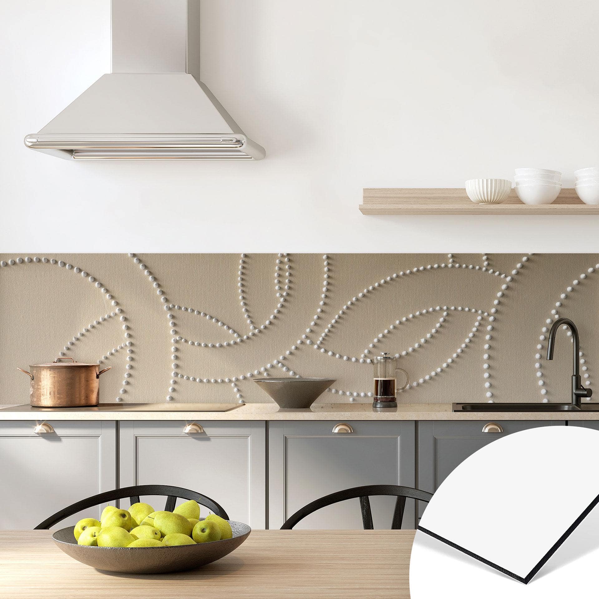 Stænkplade til køkken Abstrakte ringe beige - Grande