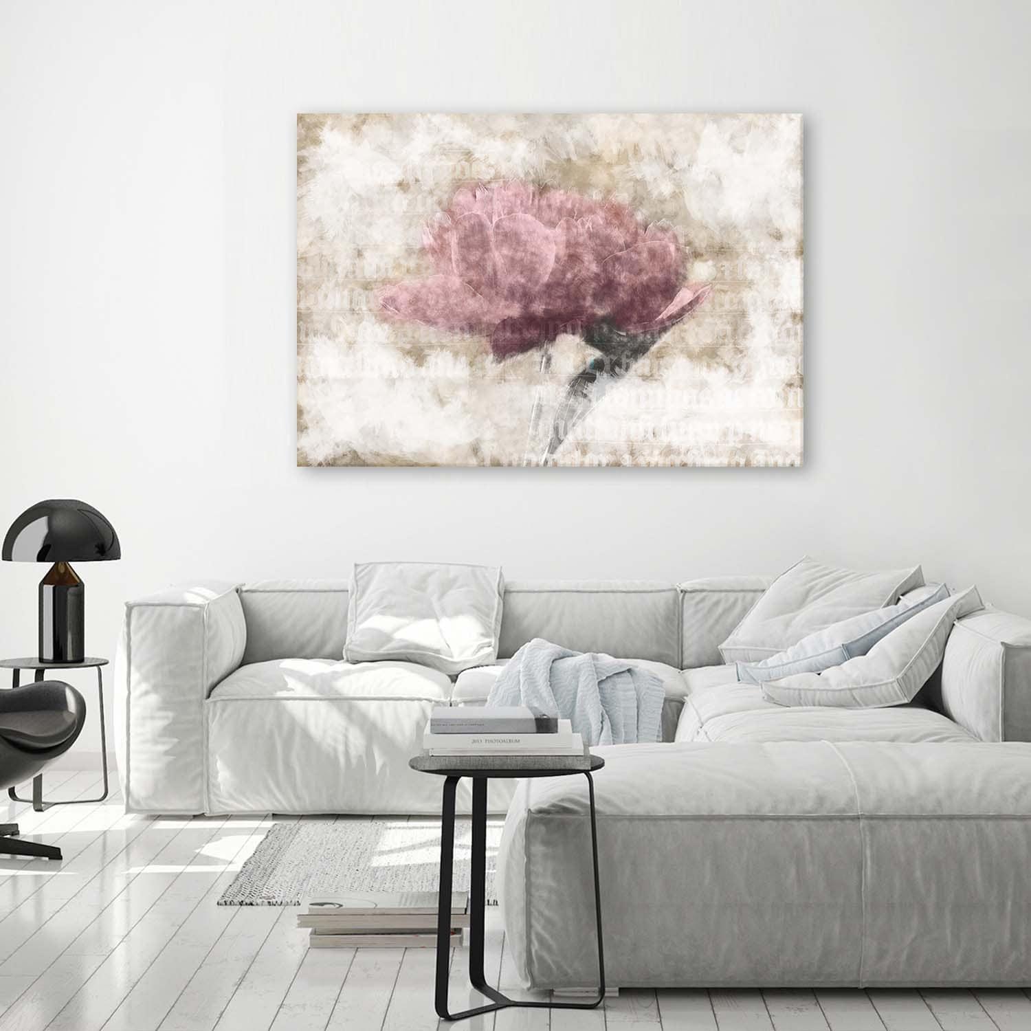 Canvasbillede, Abstrakte blomster Shabby Chic