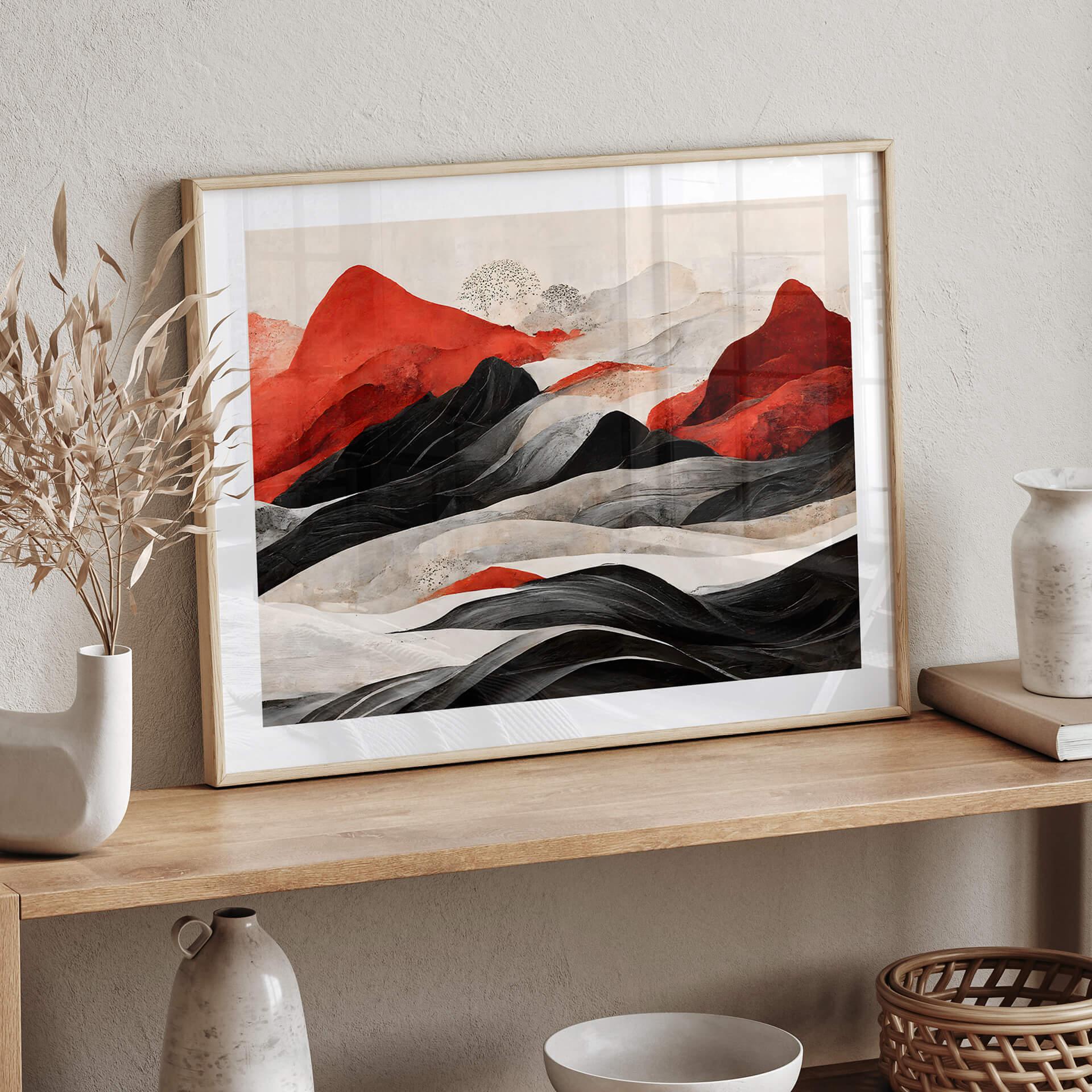 Plakat Treechild - Red Mountains in Japan
