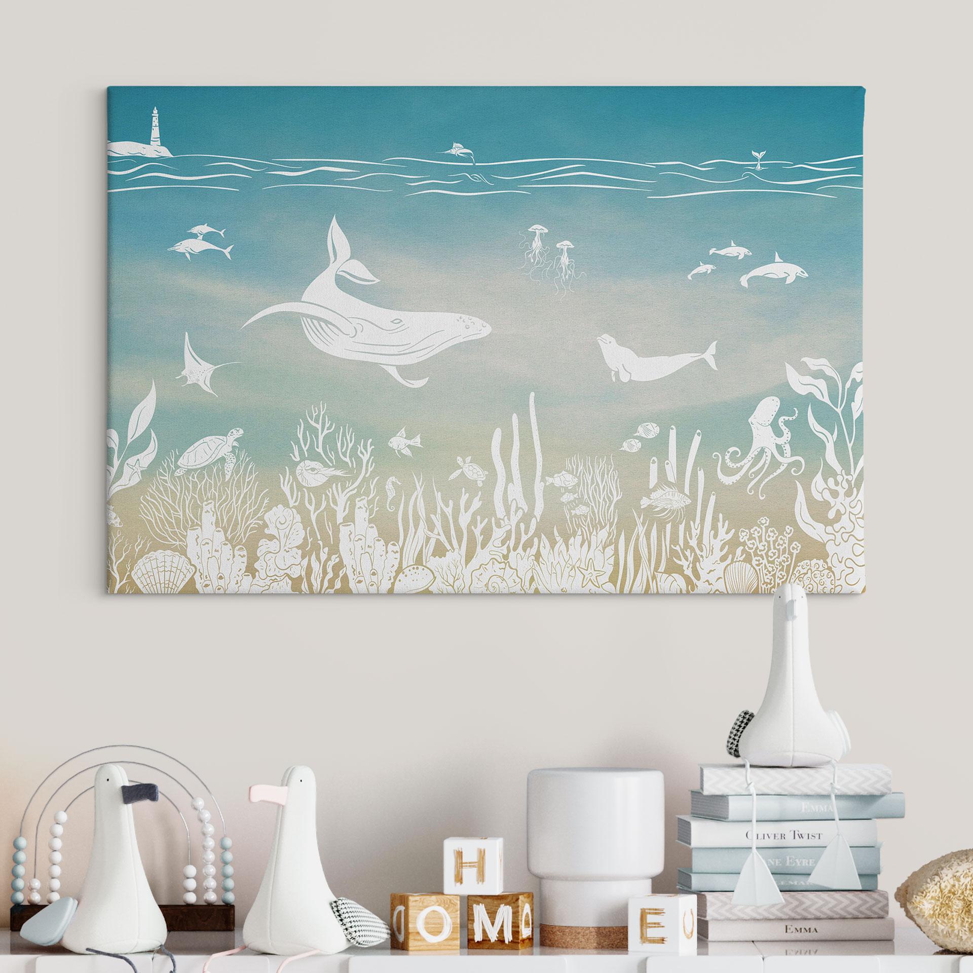 Canvasbillede undervandsverden paradis - Ombre - Kikki Belle