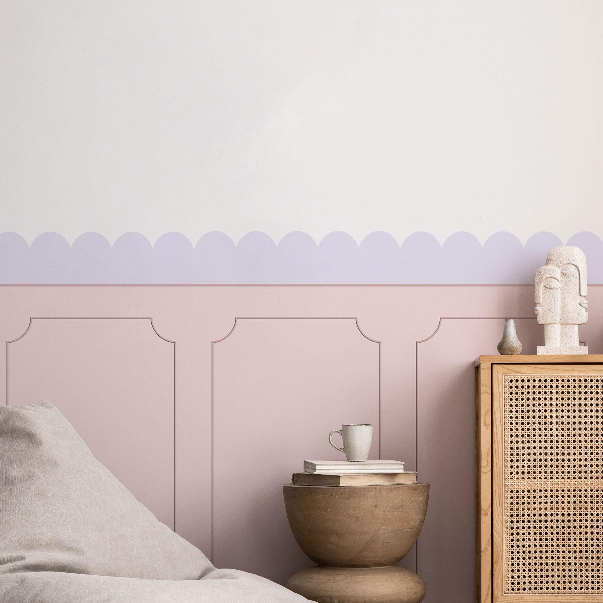 Wallsticker bølgebort lilla-pastel