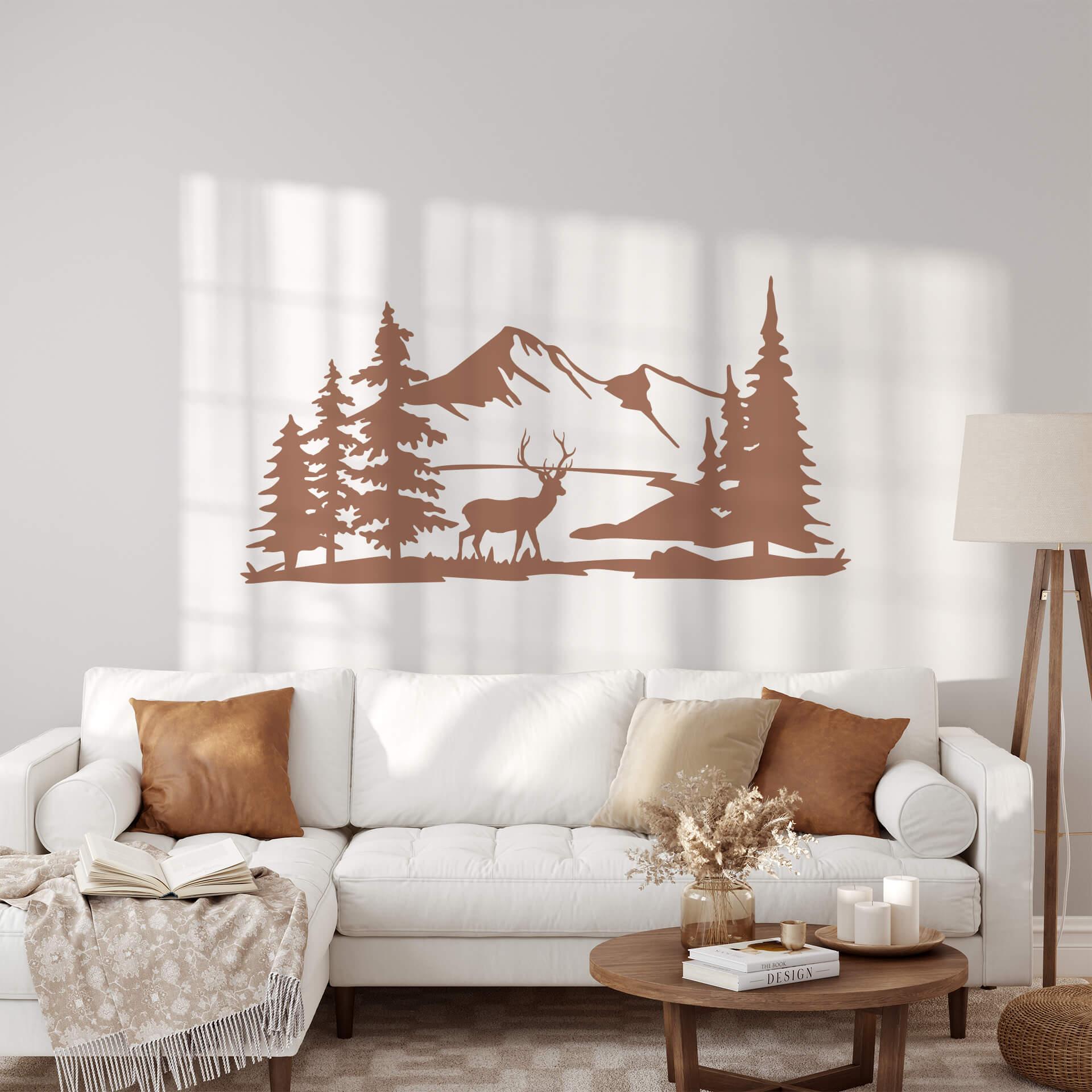 Wallsticker Hjort i bjergene