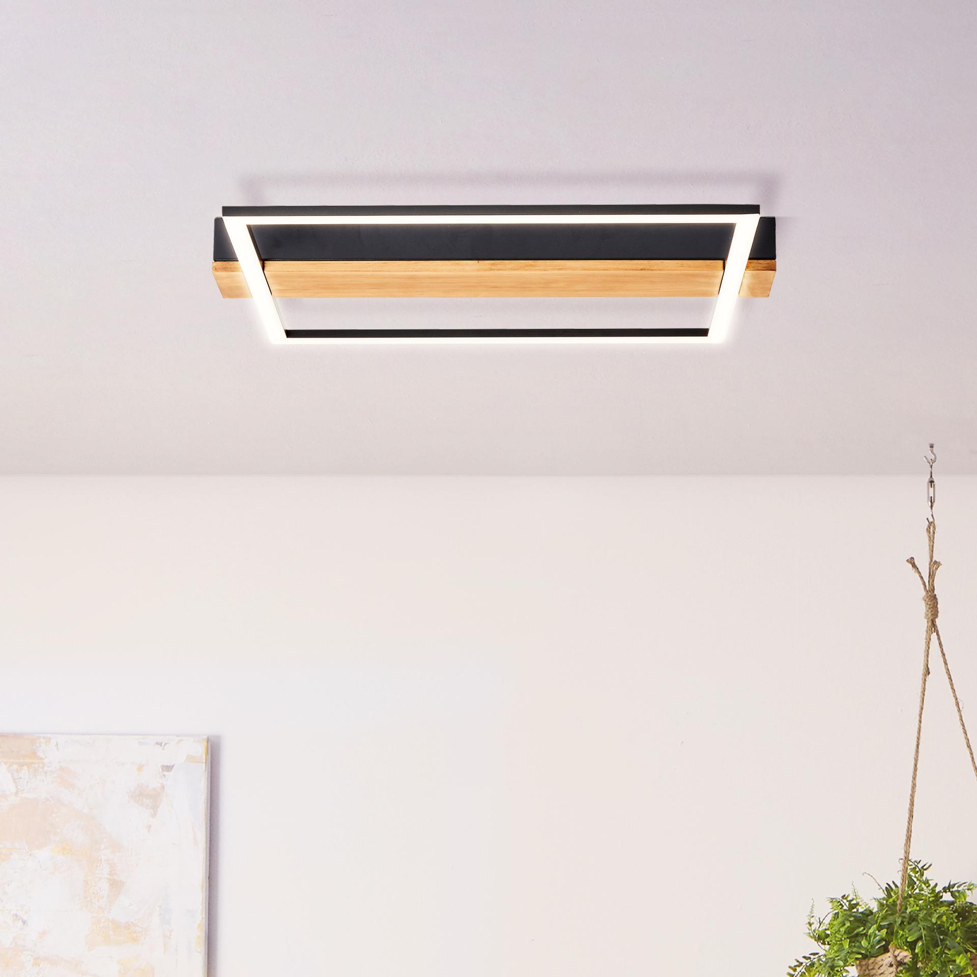 Deckenleuchte Layla, braun, 4,6 x 40 cm, Holz Lampe