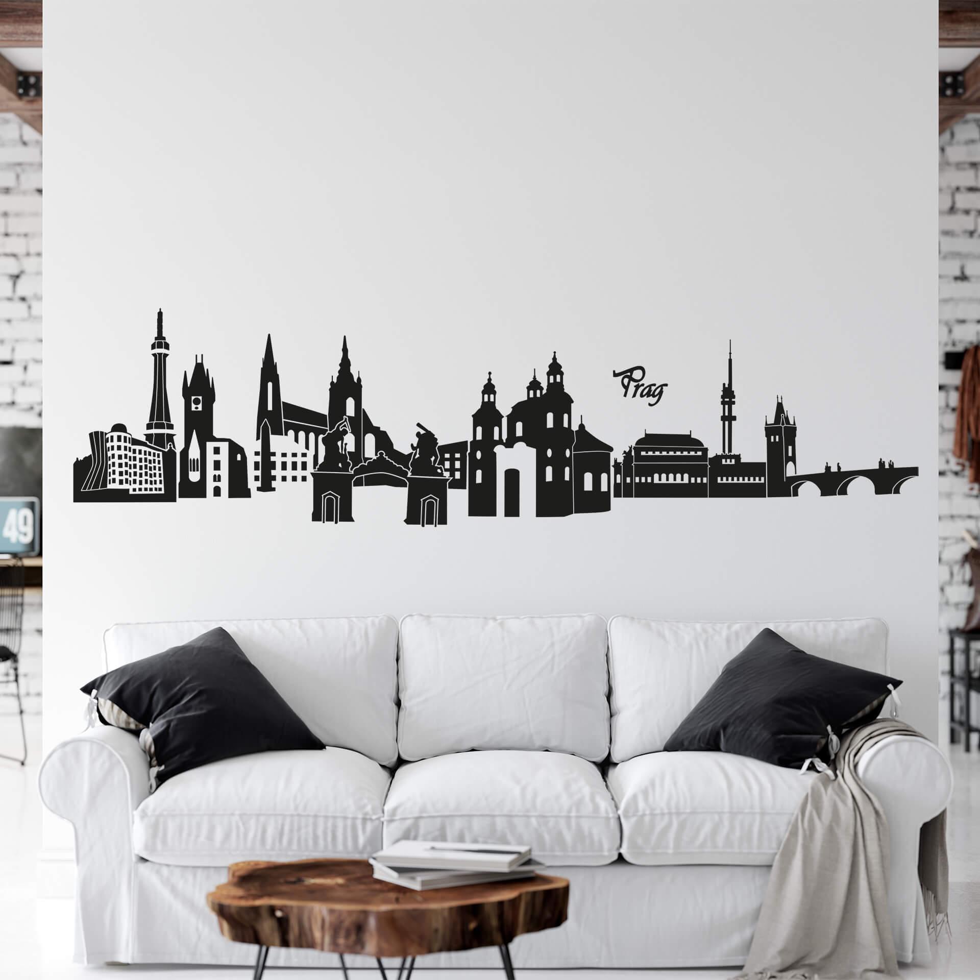 Wandtattoo Prag Skyline