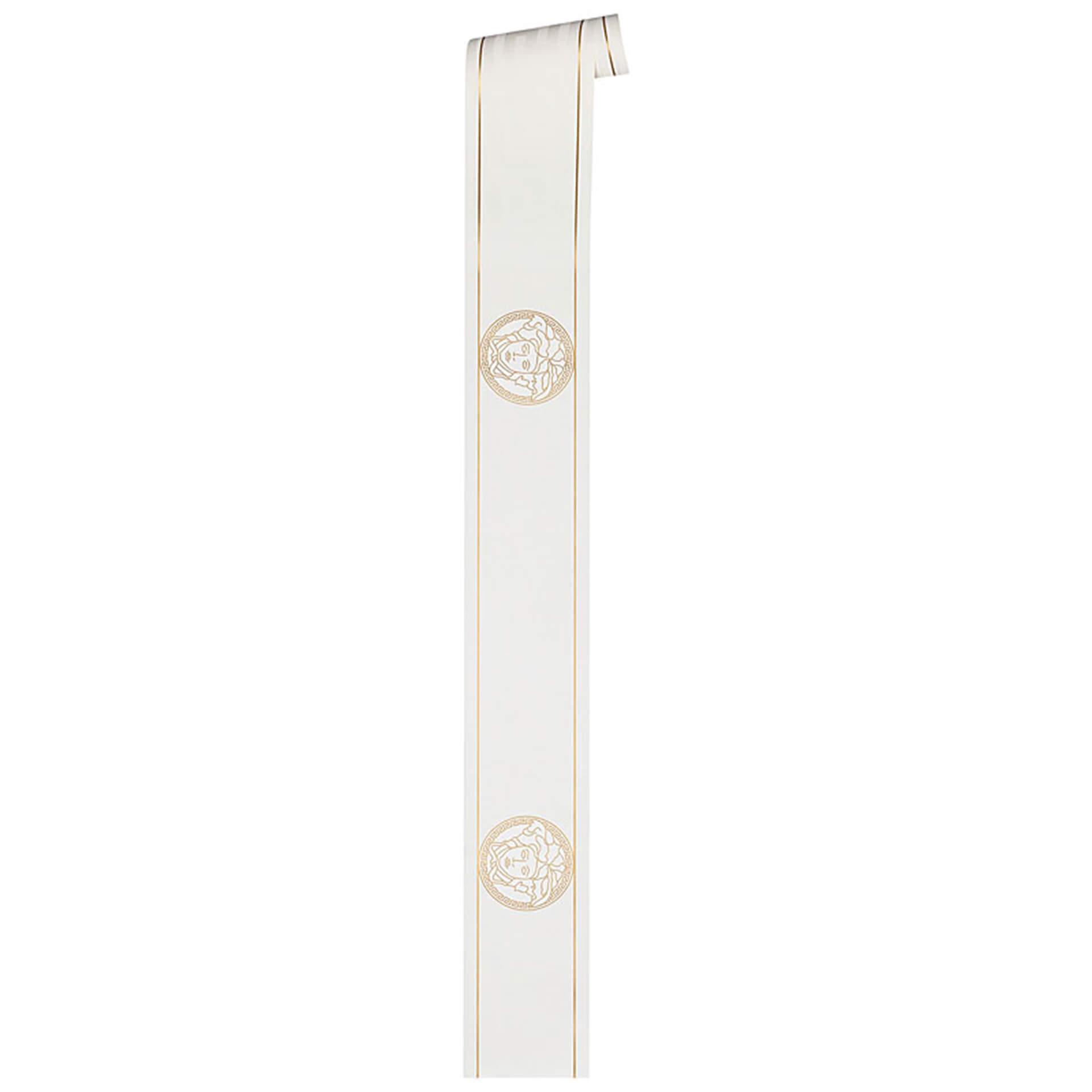 Versace Tapetbanner Græsk, metallisk, hvid