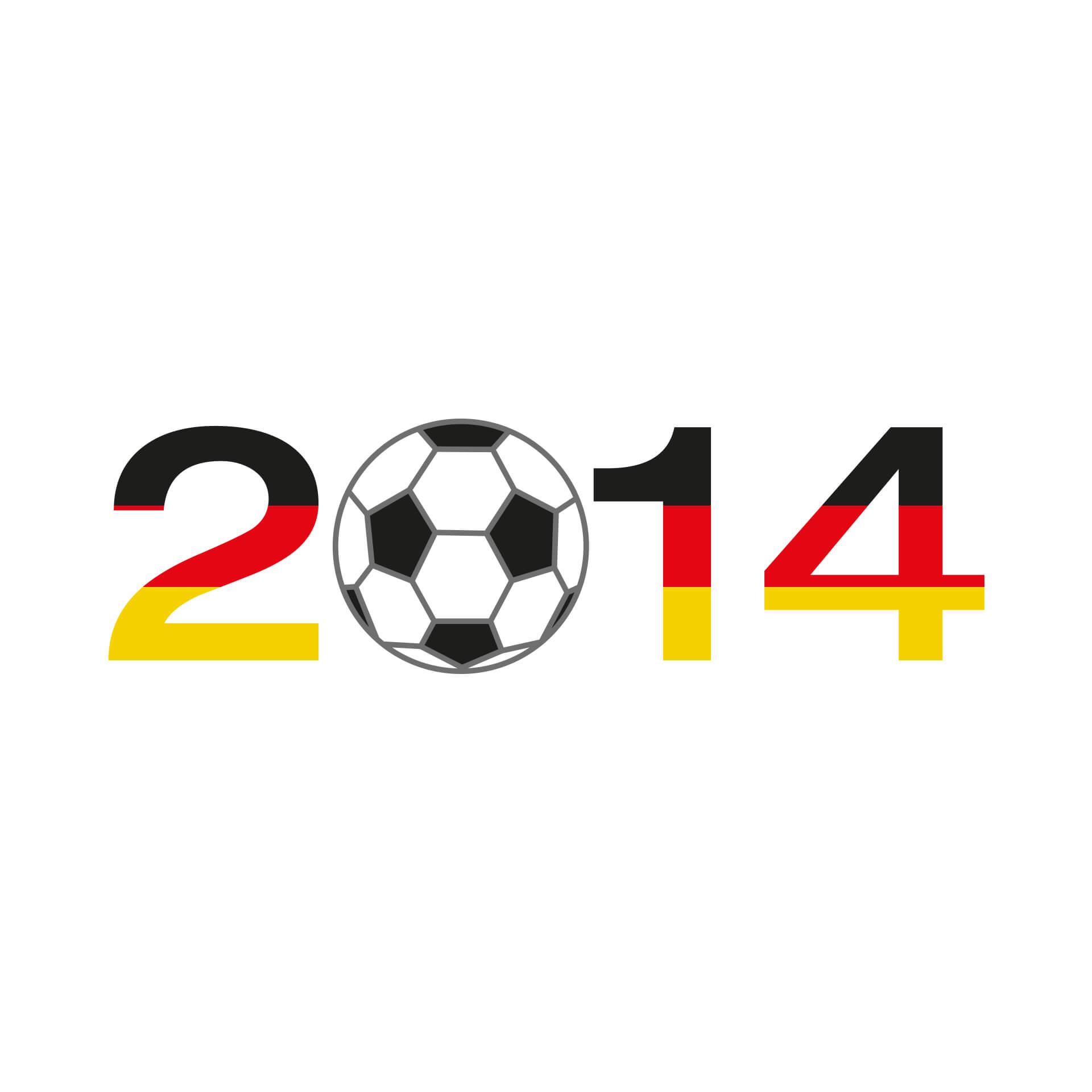 Wandtattoo 2014 mit Fußball