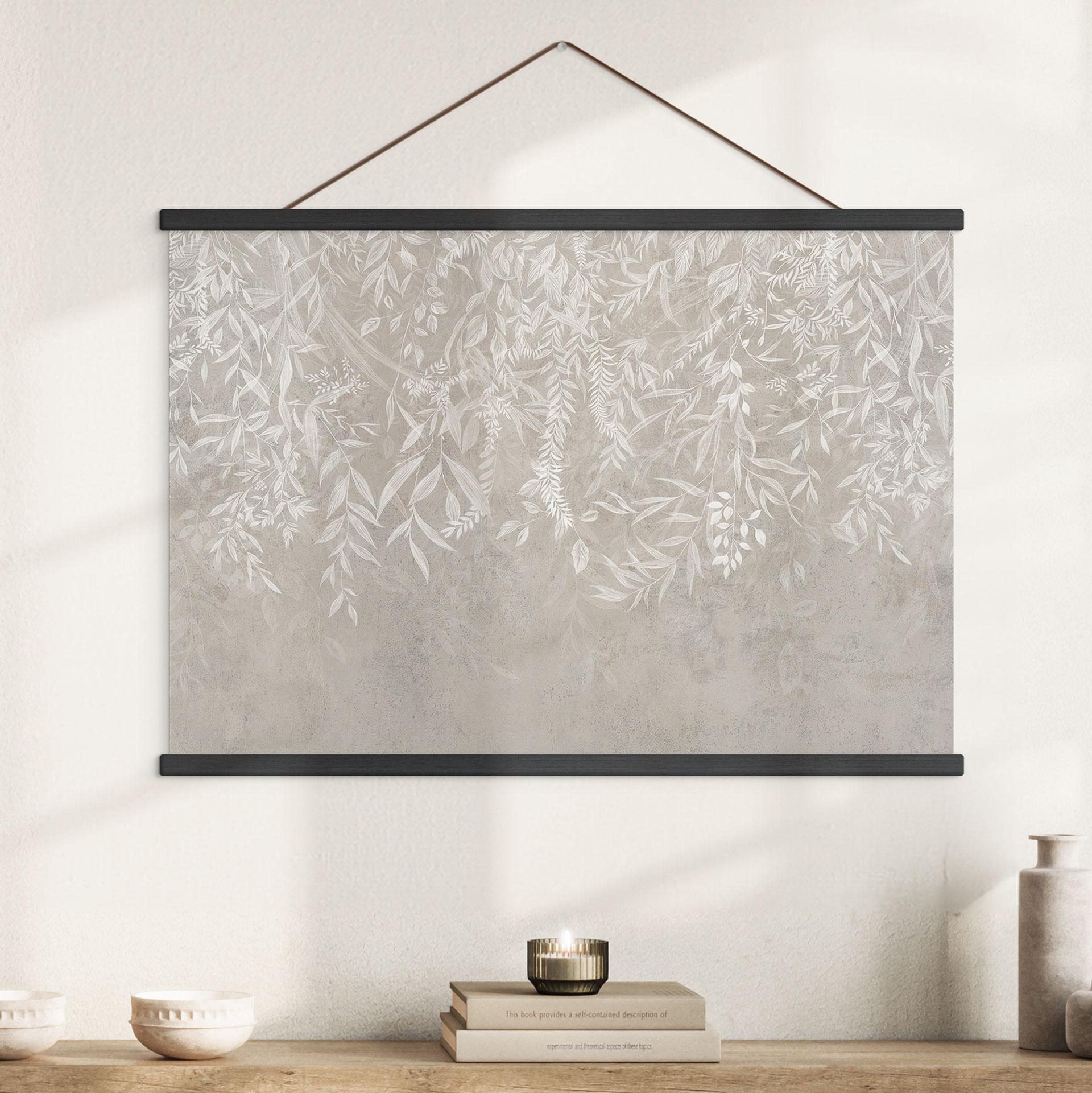 Stoffbild Elegante Weidenzweige in Beige - Ms Tiff