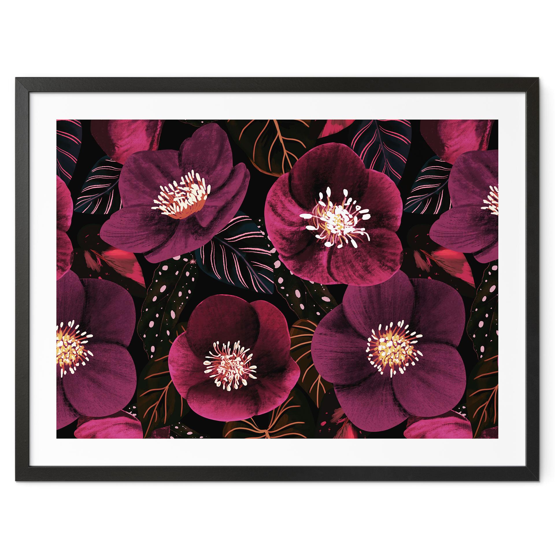 Plakat Blomsterpragt i lilla toner - Anis-illustration