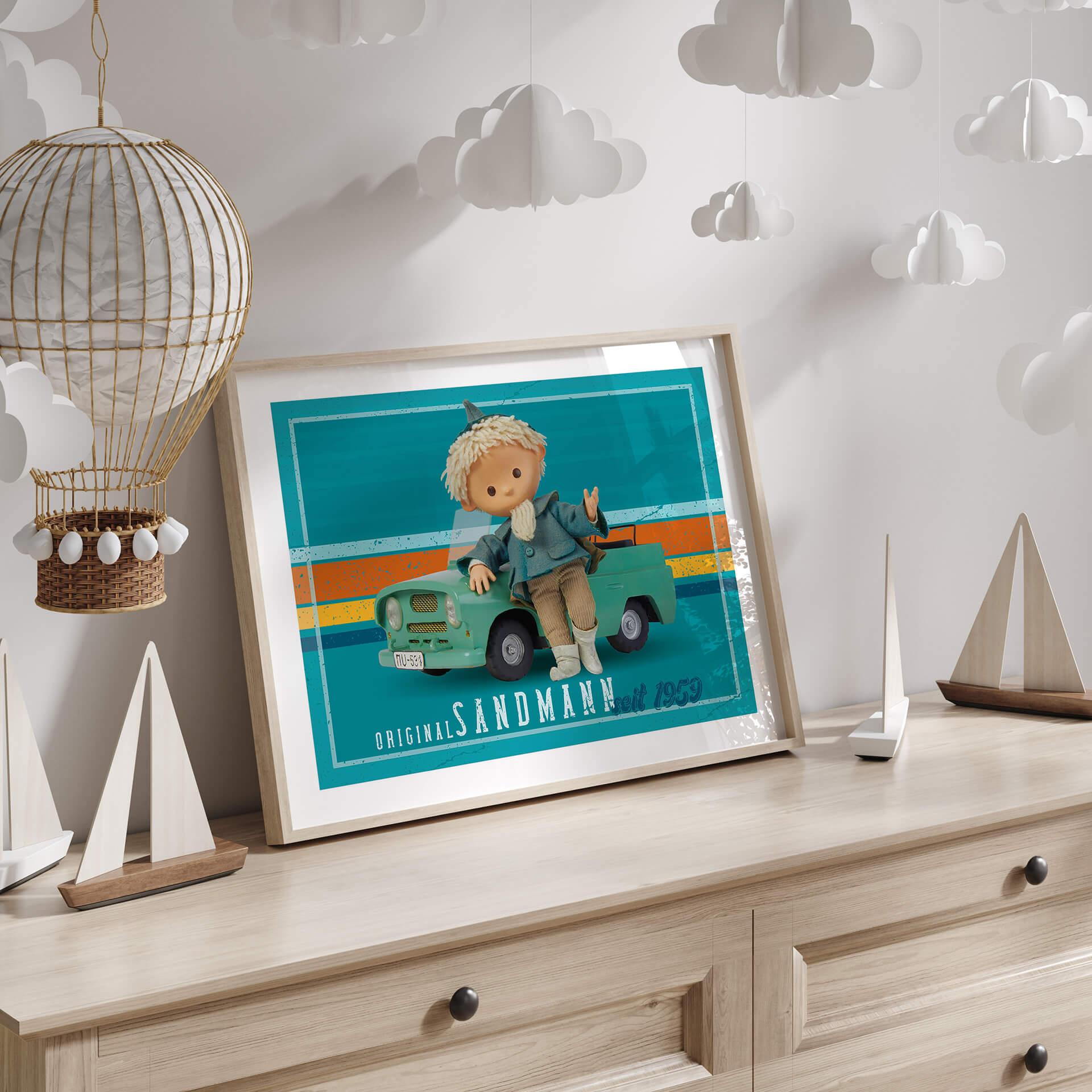 Póster Unser Sandmännchen - Sandman con Trabi - Póster infantil