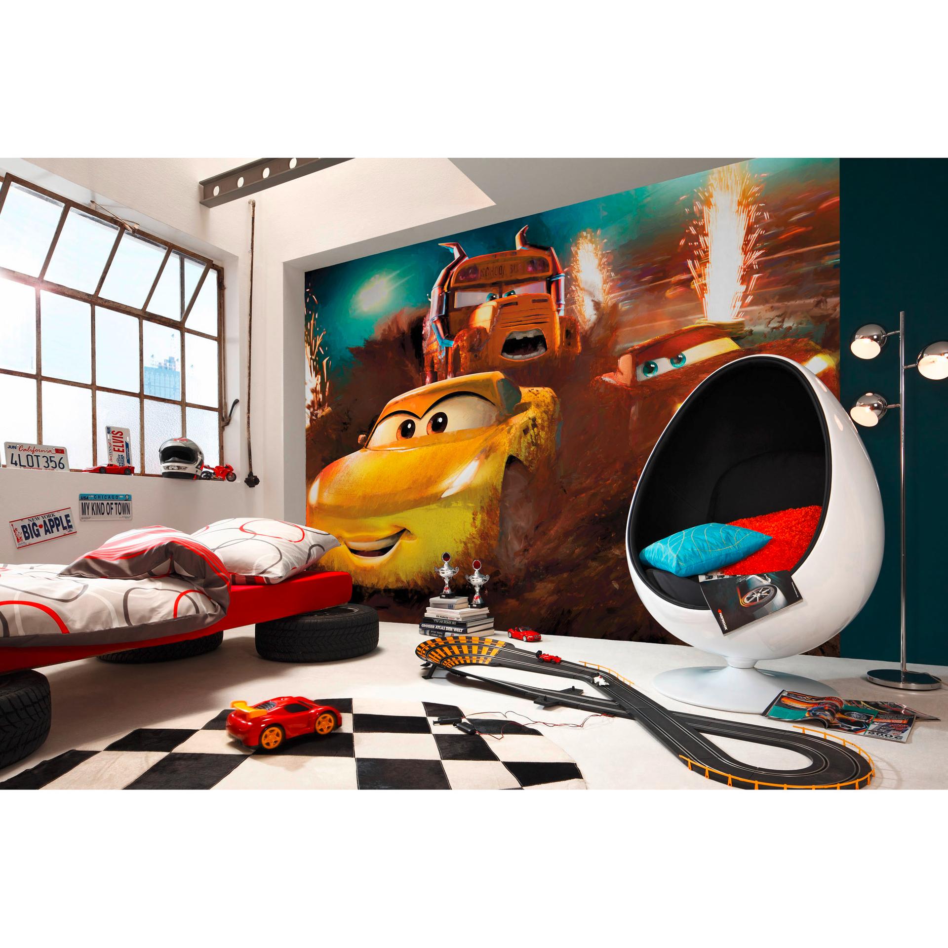 Vlies behang - Cars Dirt Track - 350 x 250 cm
