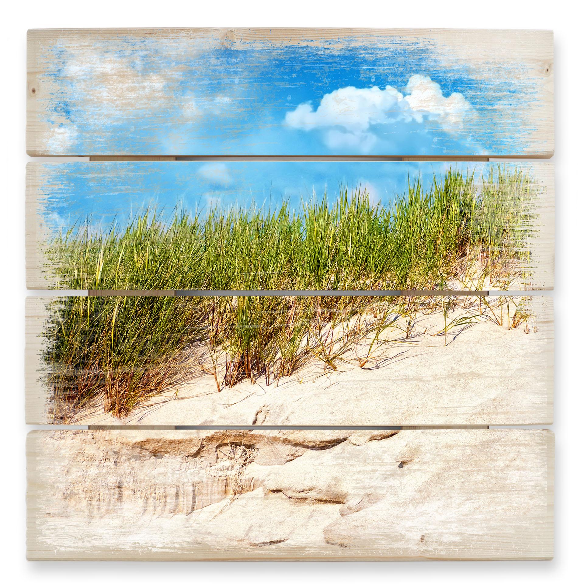 Cuadro de madera Paisaje de dunas del Mar Báltico - 40x41,5 cm