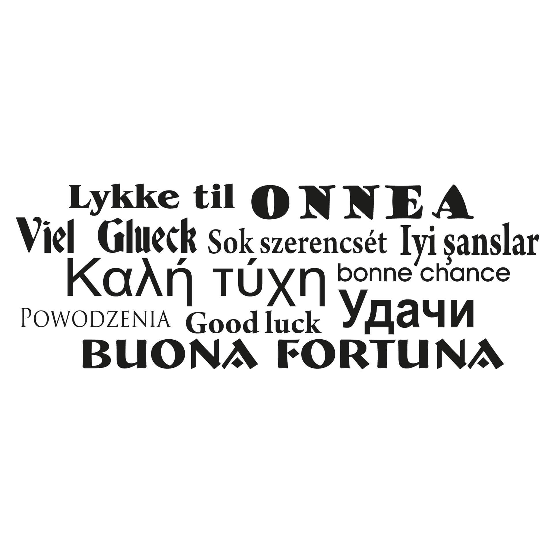 Adesivo murale - Buona fortuna plurilingue